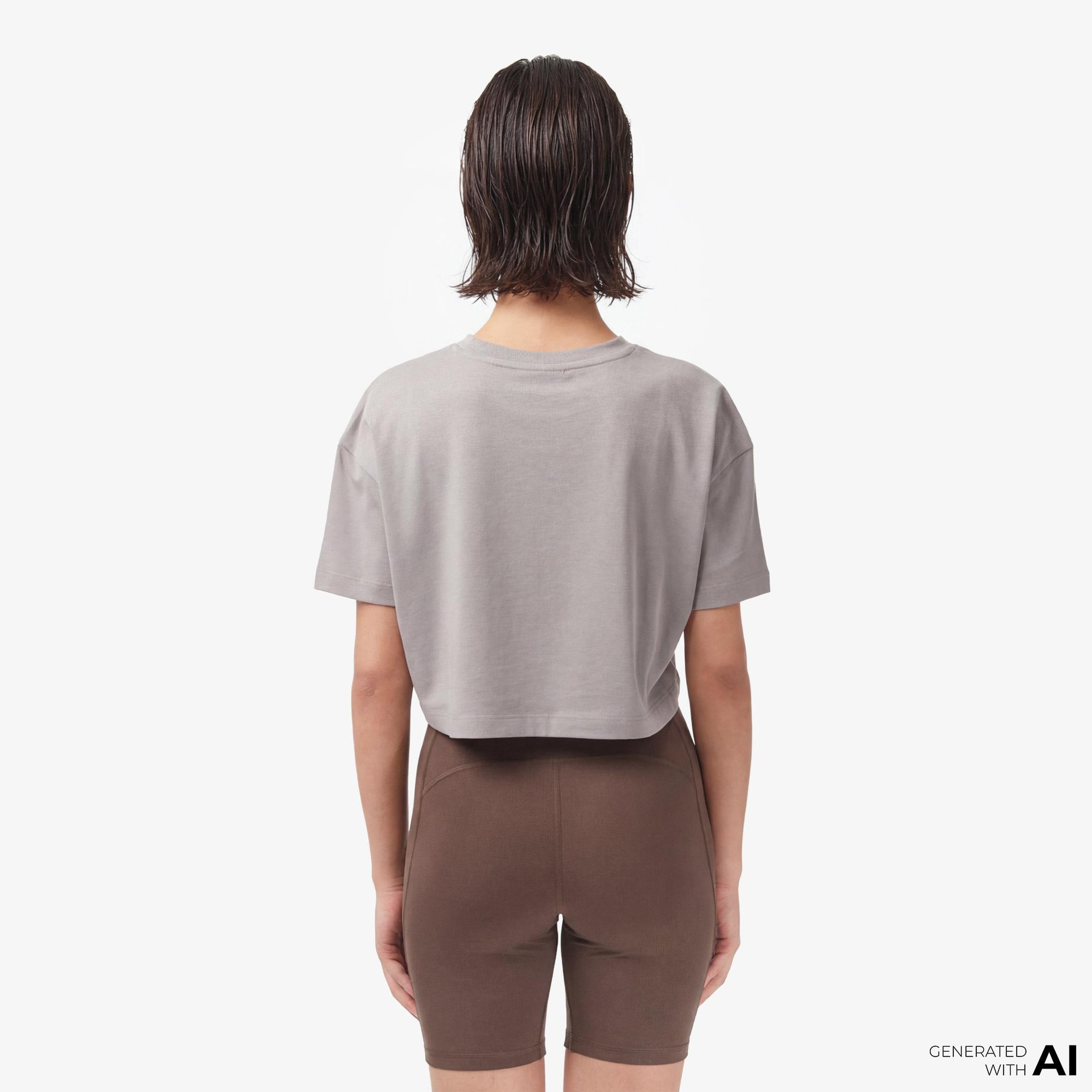 UNITED4 Regular Fit Kadın Gri T-Shirt