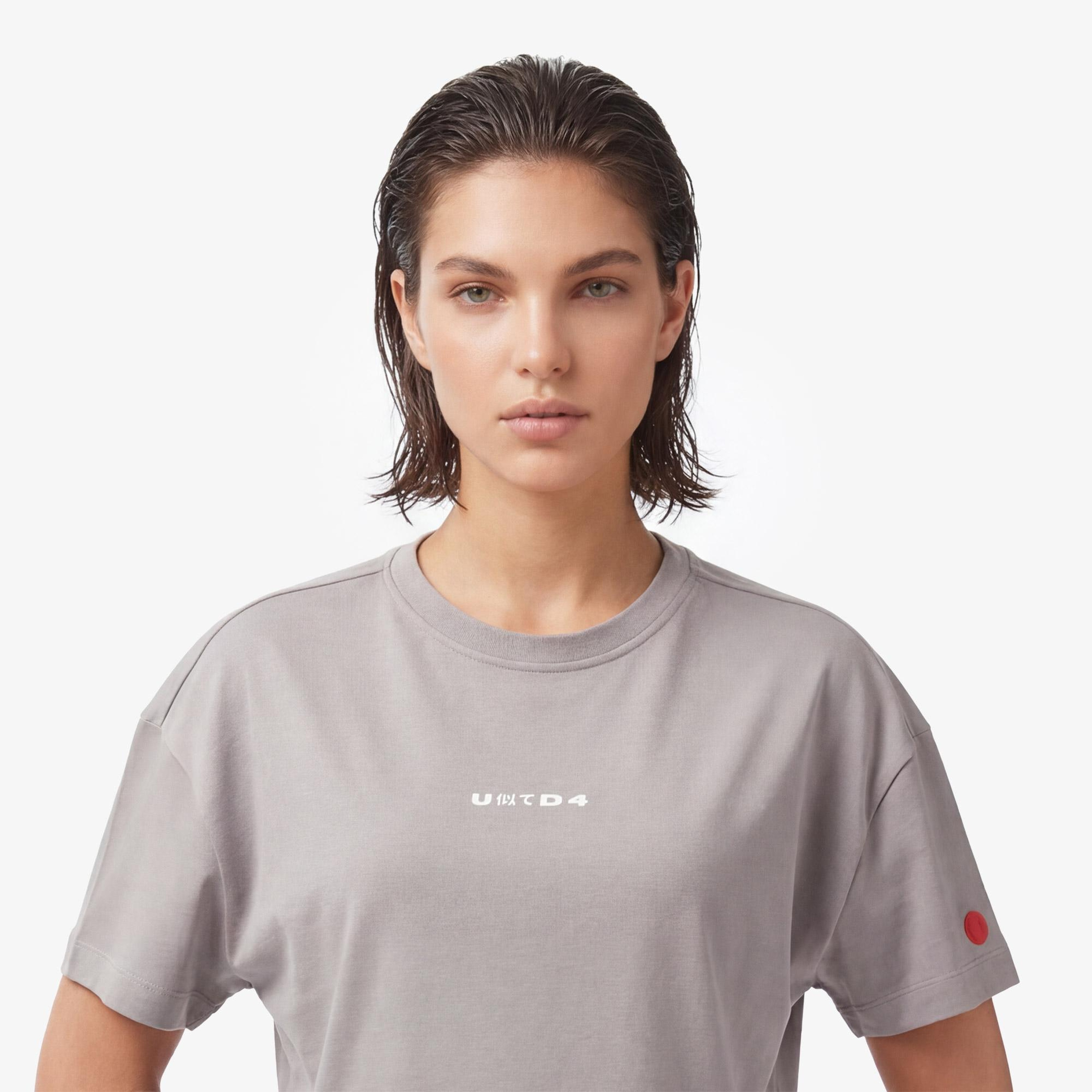 UNITED4 Regular Fit Kadın Gri T-Shirt