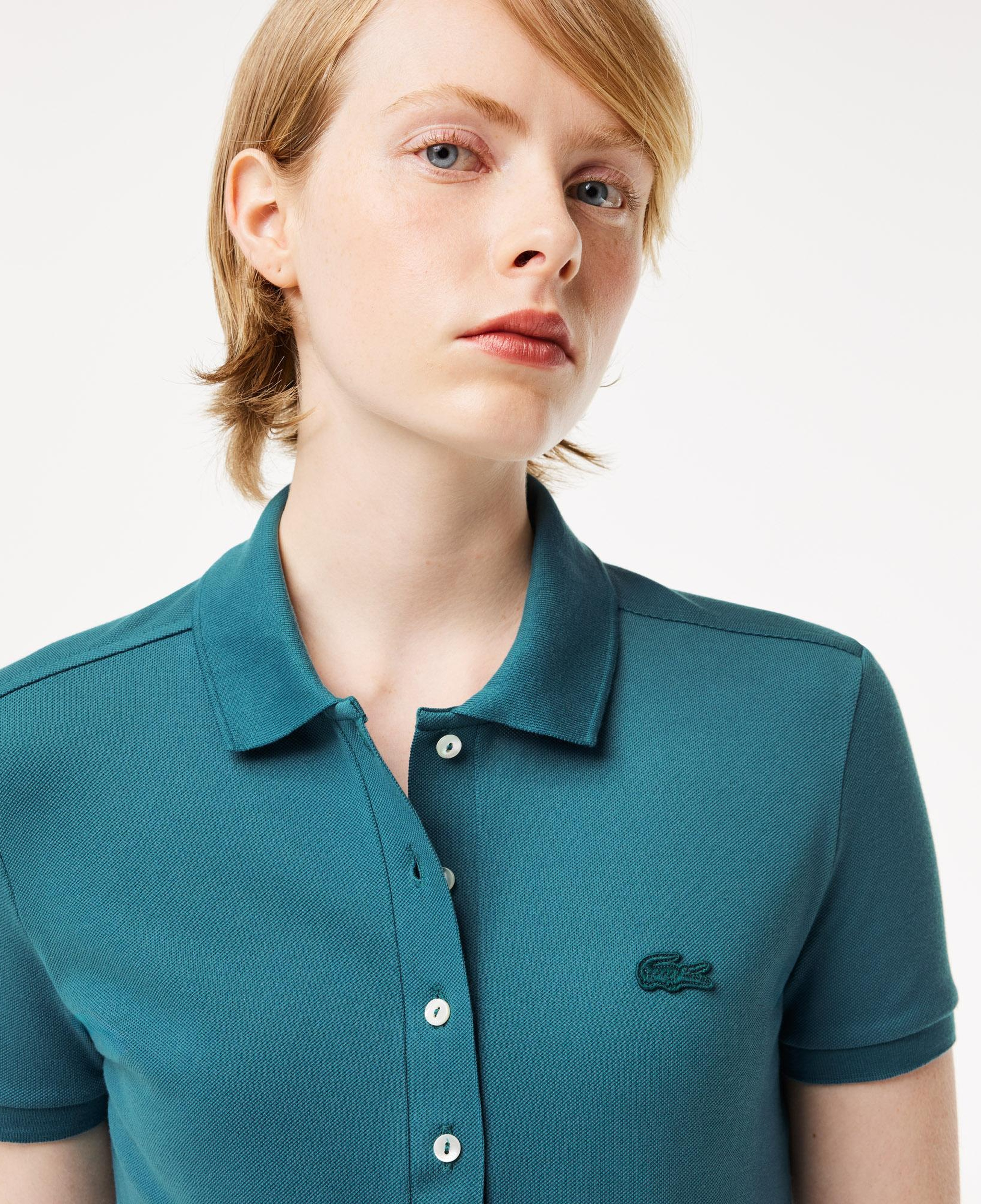 Kadın Slim Fit Mavi Polo