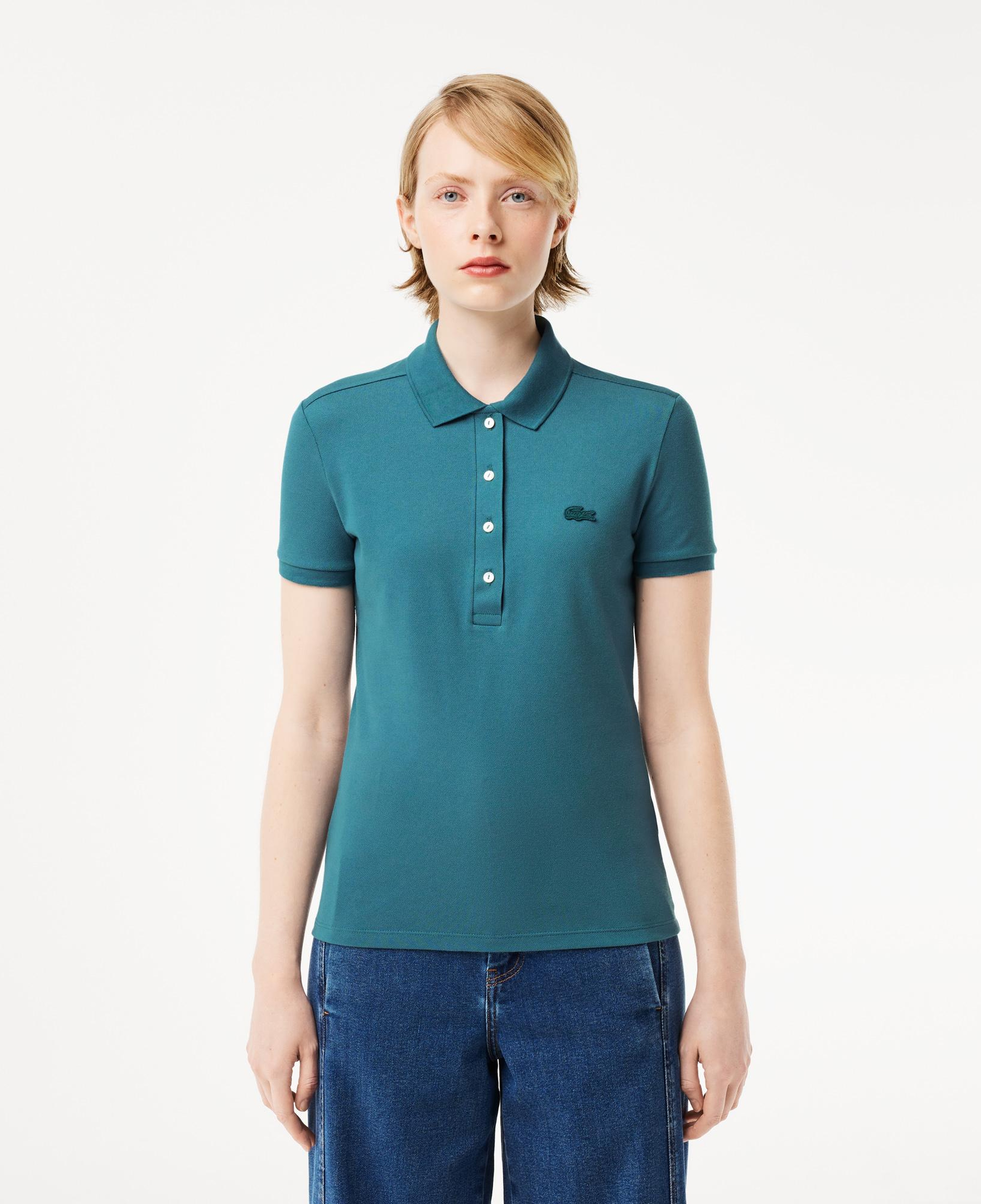 Kadın Slim Fit Mavi Polo