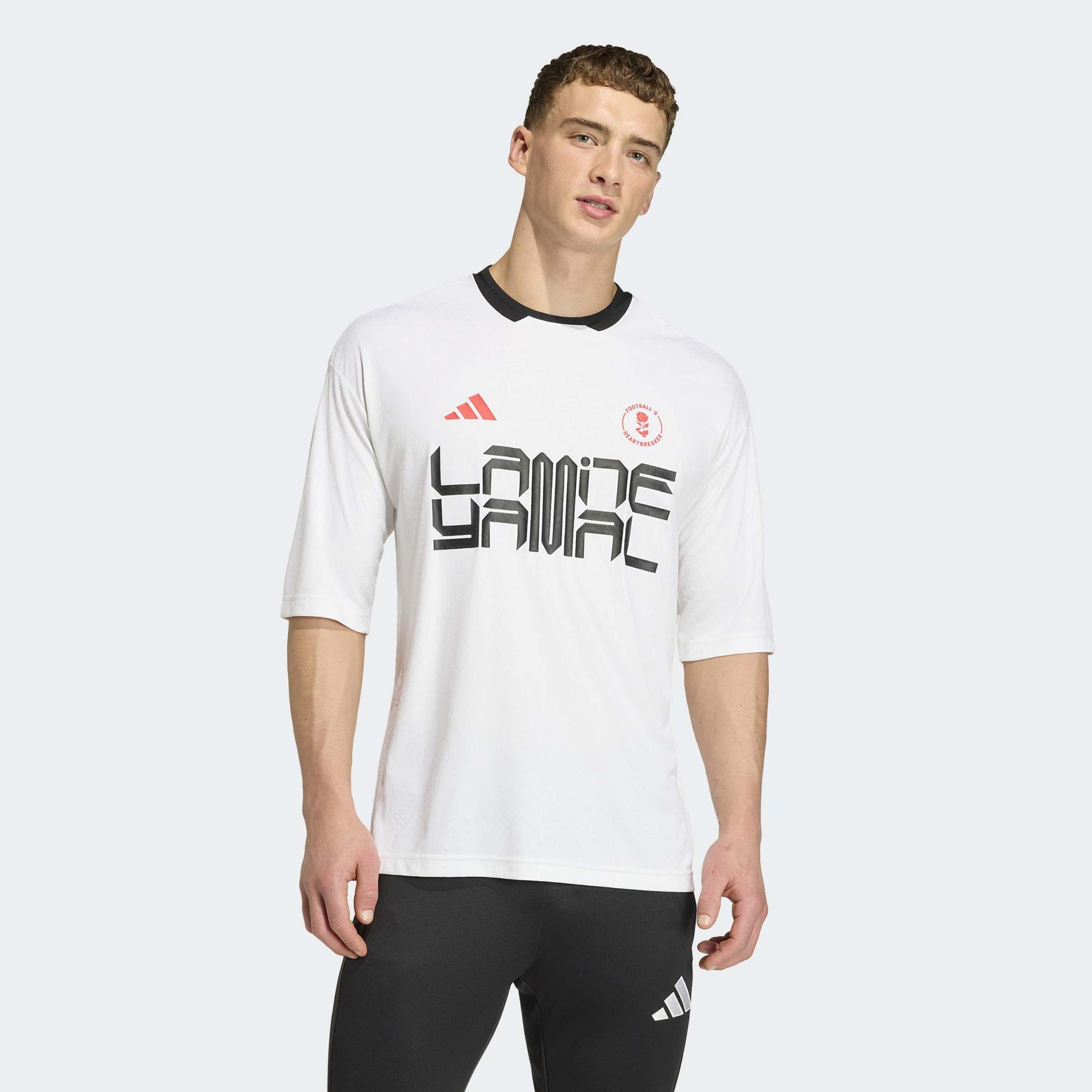 adidas Lamine Yamal Erkek Beyaz T-Shirt