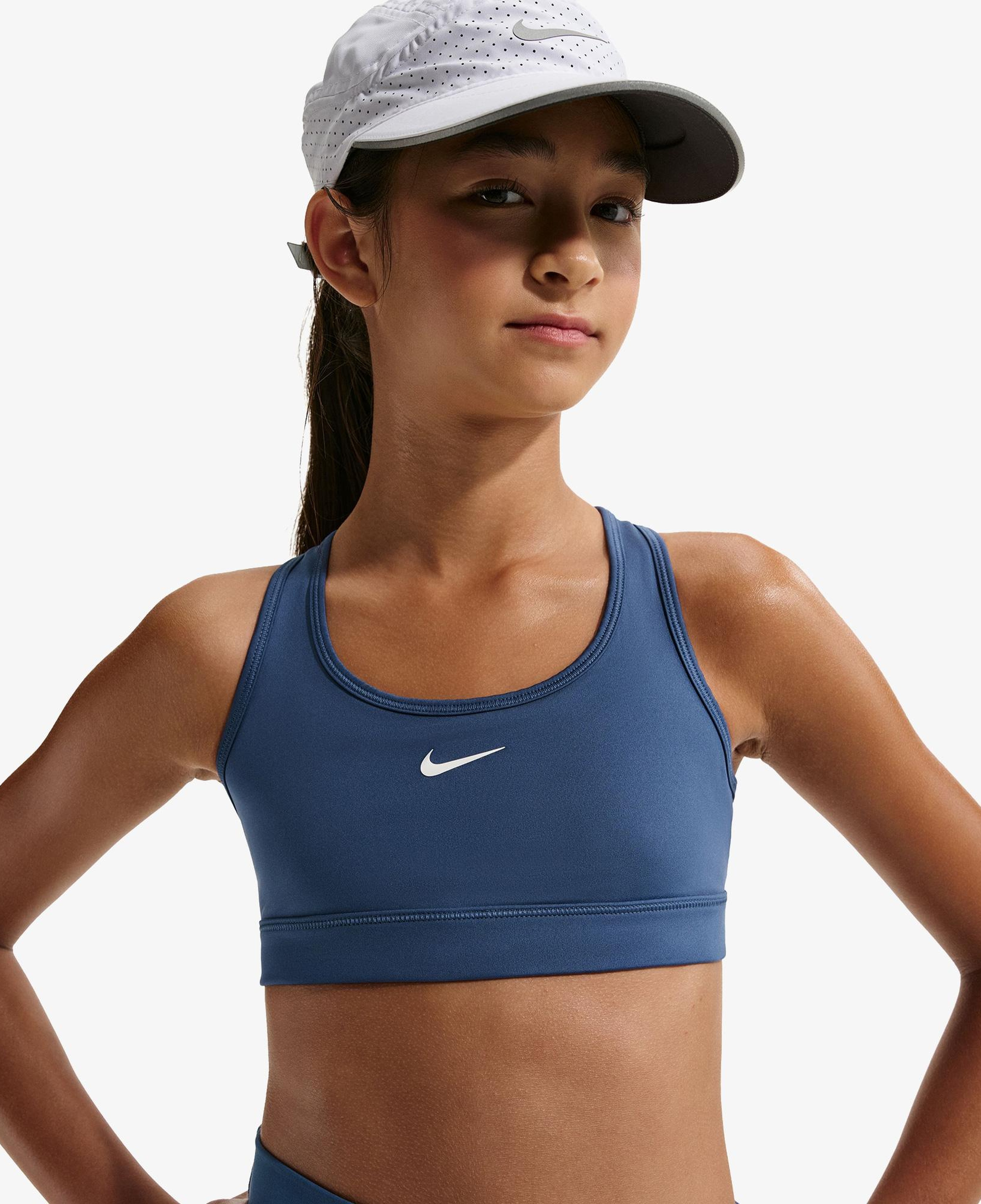 Nike Dri-Fit Swoosh Çocuk Mavi Bra