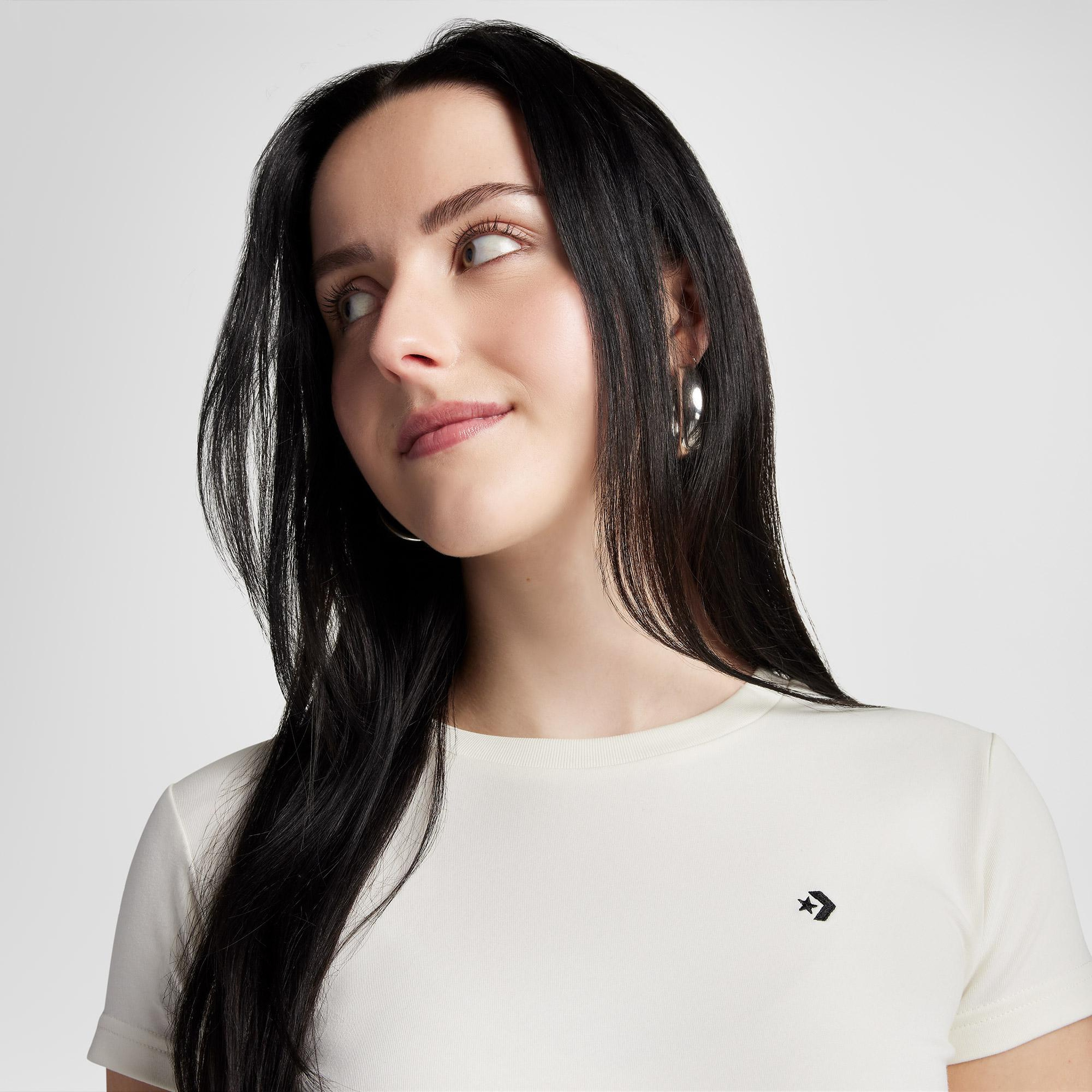 Converse Slim Fit Kadın Beyaz T-Shirt