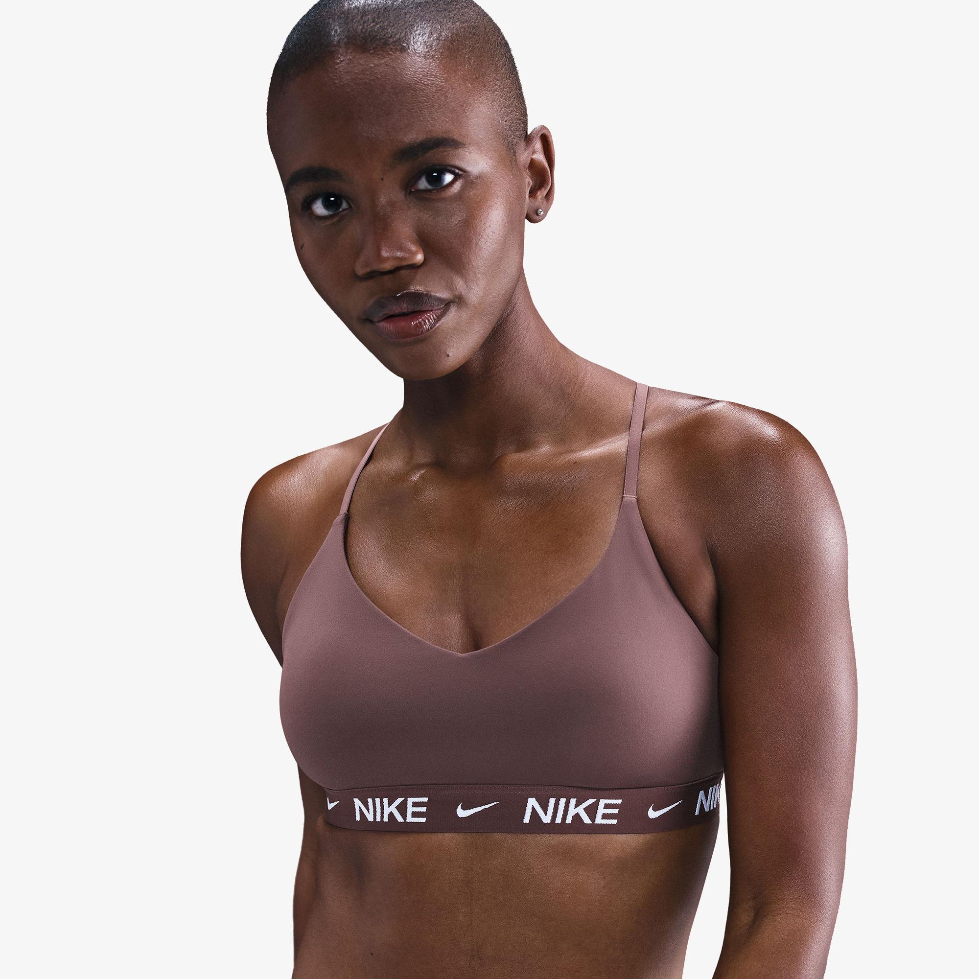 Nike Dri-Fit Indy Light Support Kadın Kahverengi Bra