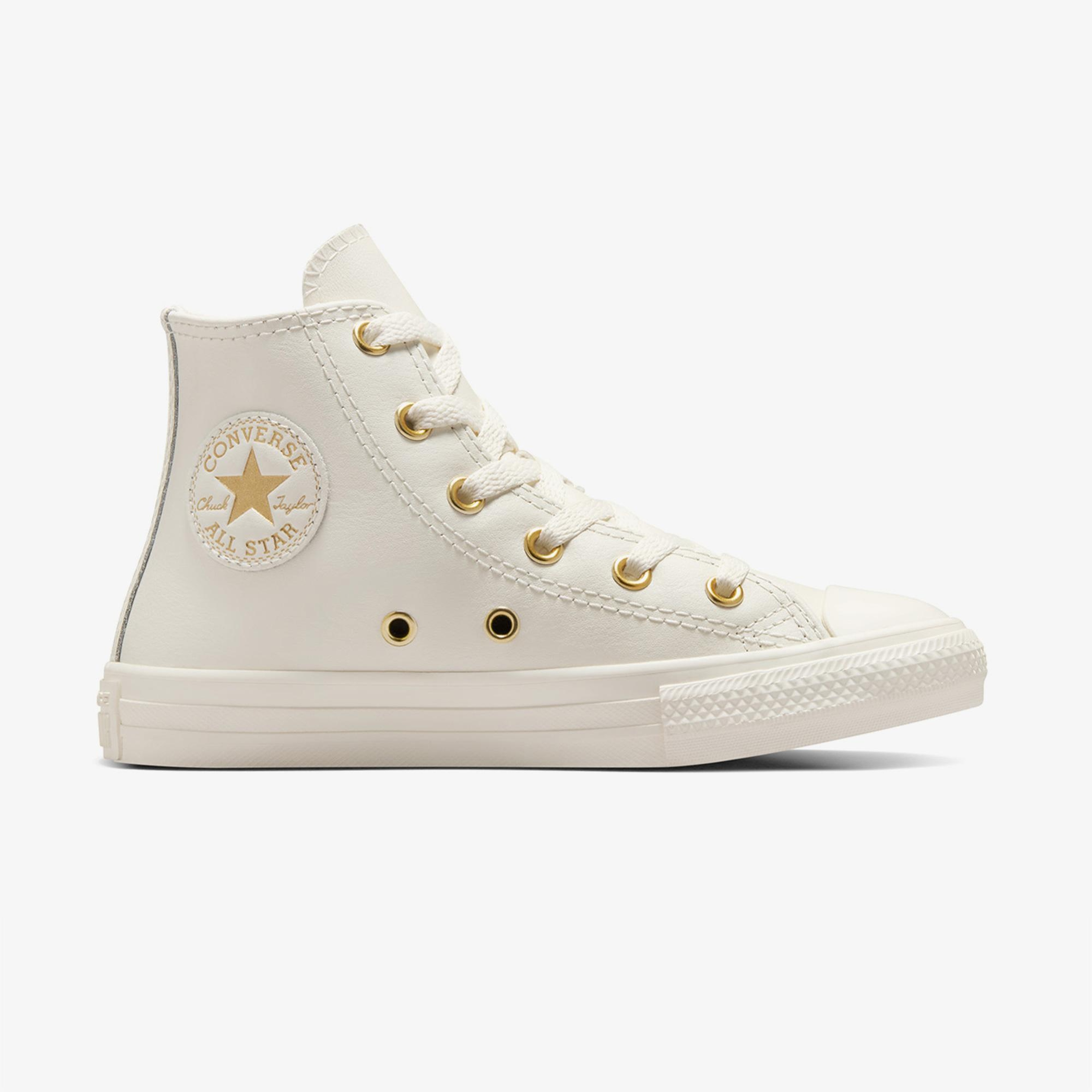 Converse Chuck Taylor All Star Taylored Lux Çocuk Krem 77 Deri Sneaker