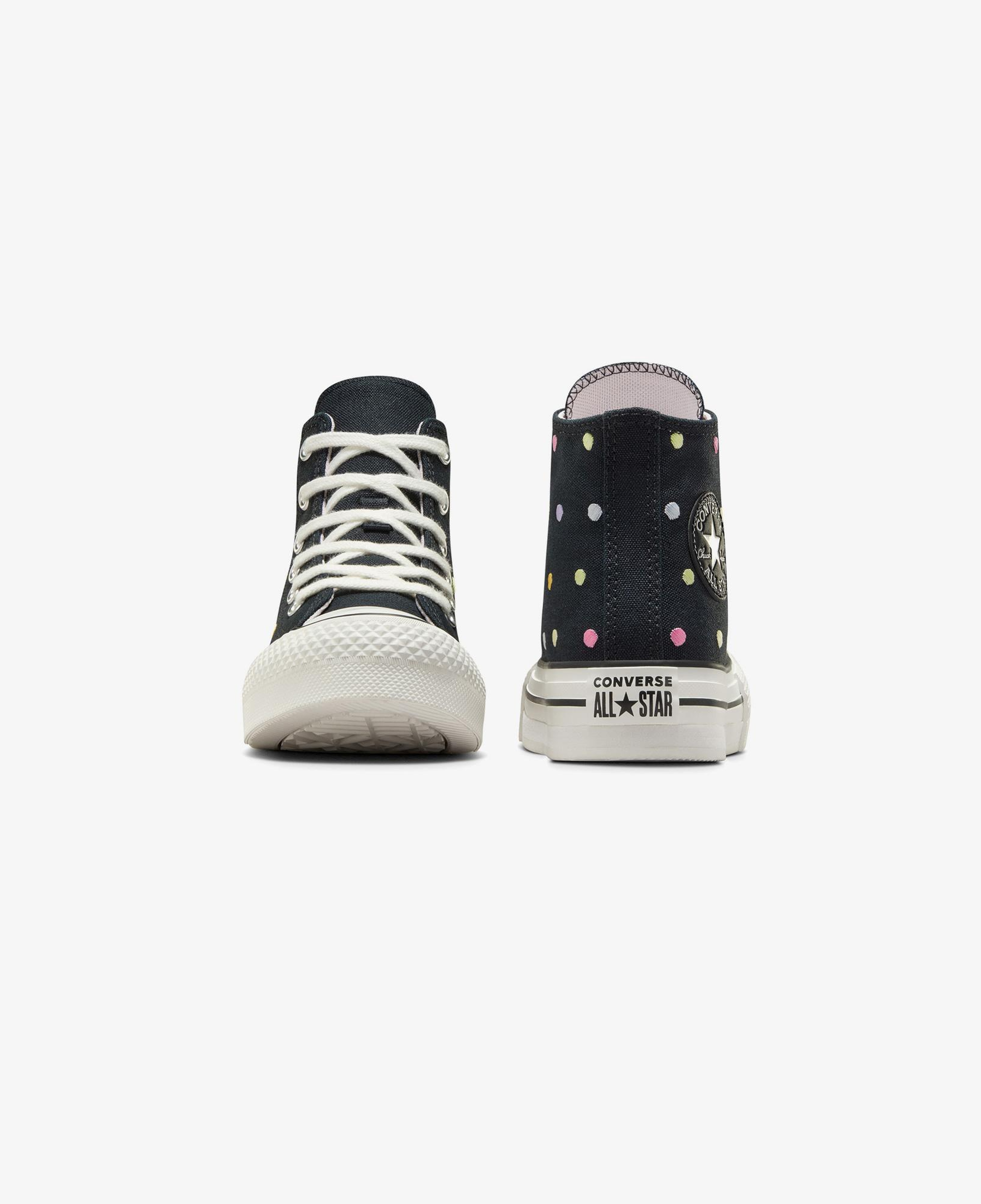 Converse Chuck Taylor All Star EVA Lift Polka Dots Çocuk Siyah Platform Sneaker