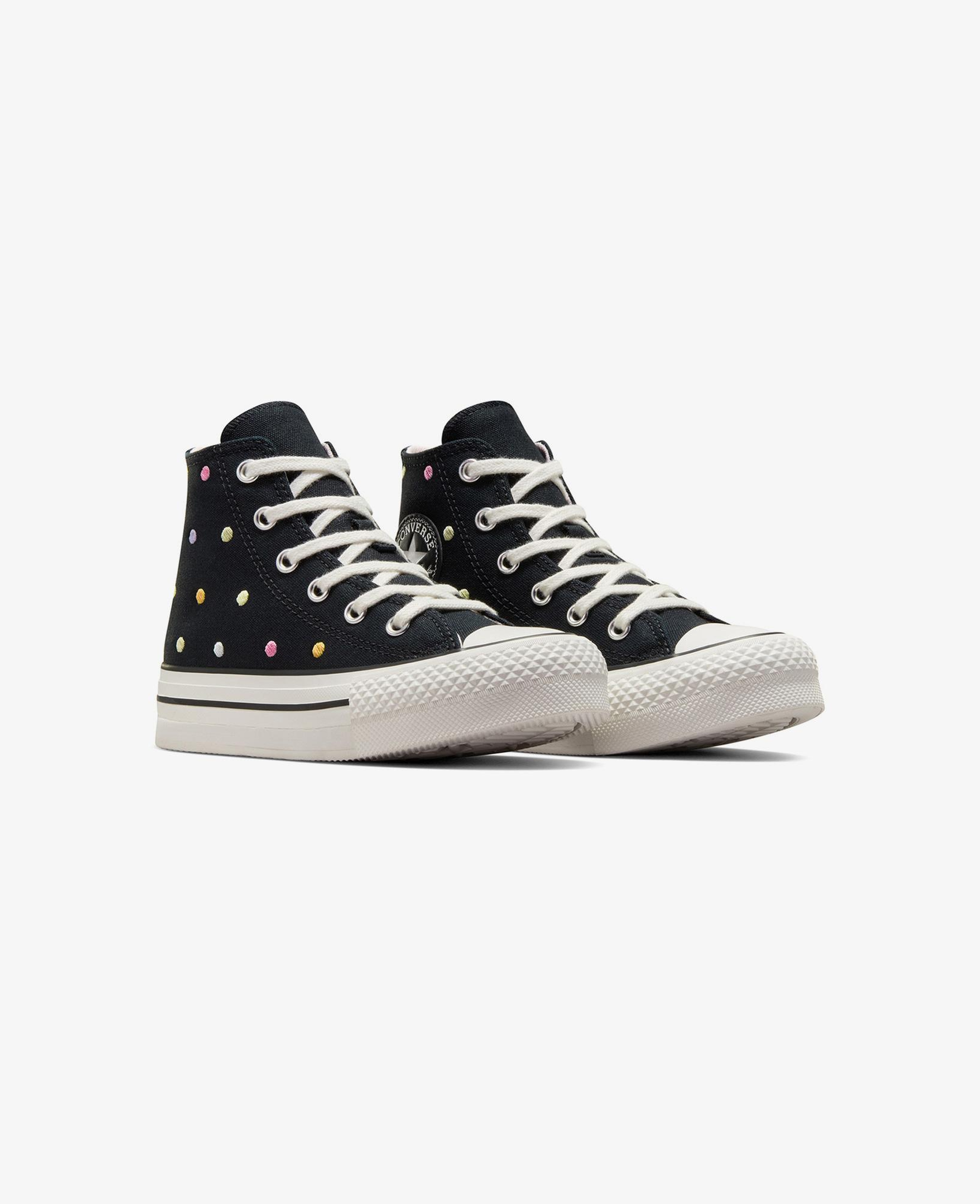 Converse Chuck Taylor All Star EVA Lift Polka Dots Çocuk Siyah Platform Sneaker