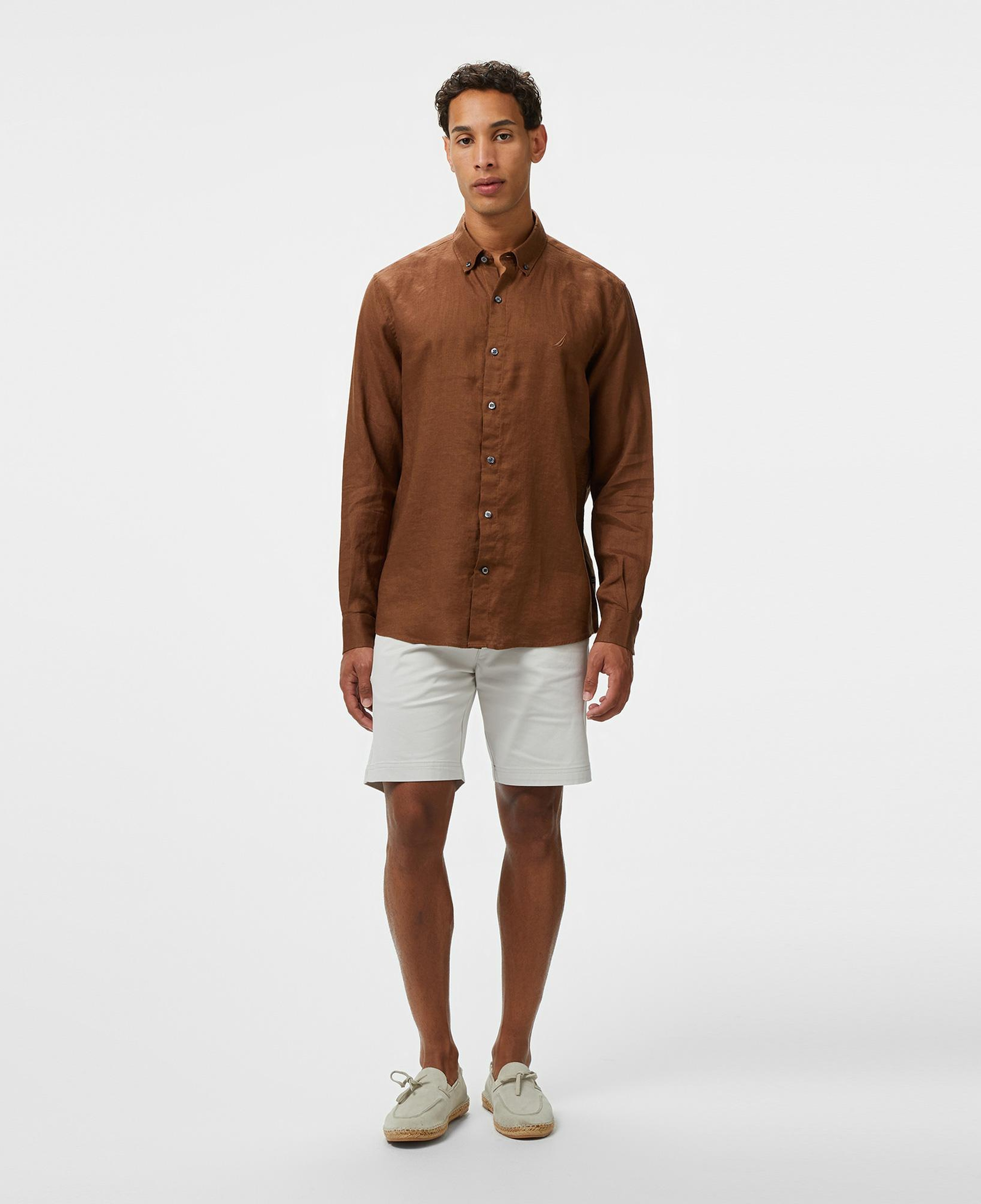 Nautica Erkek Kahverengi Classic Fit Gömlek