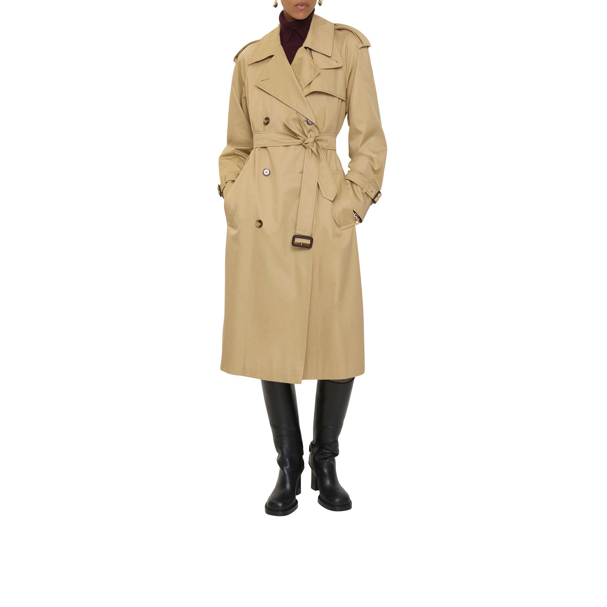 Burberry Long Castleford Kadın Bej Trençkot