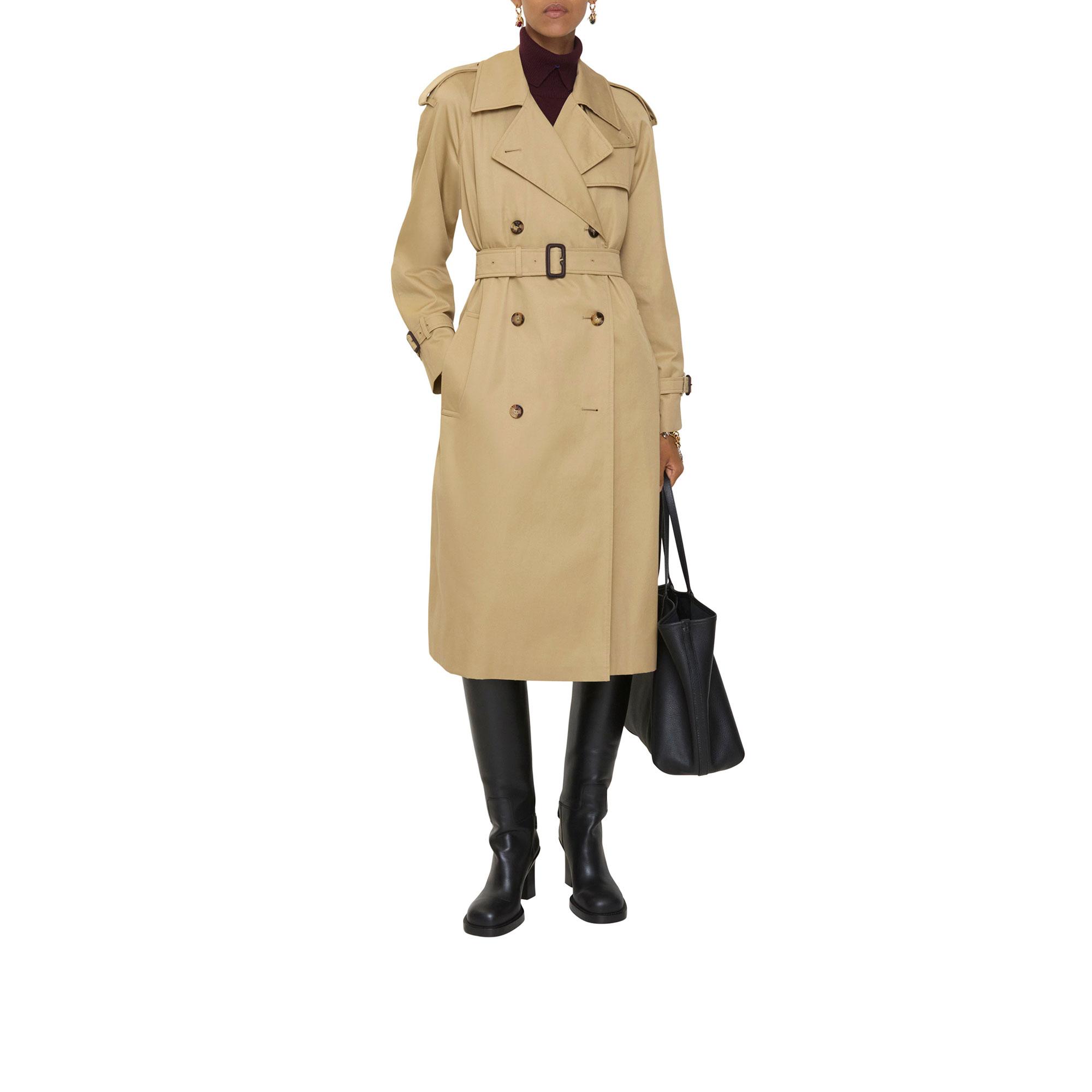 Burberry Long Castleford Kadın Bej Trençkot