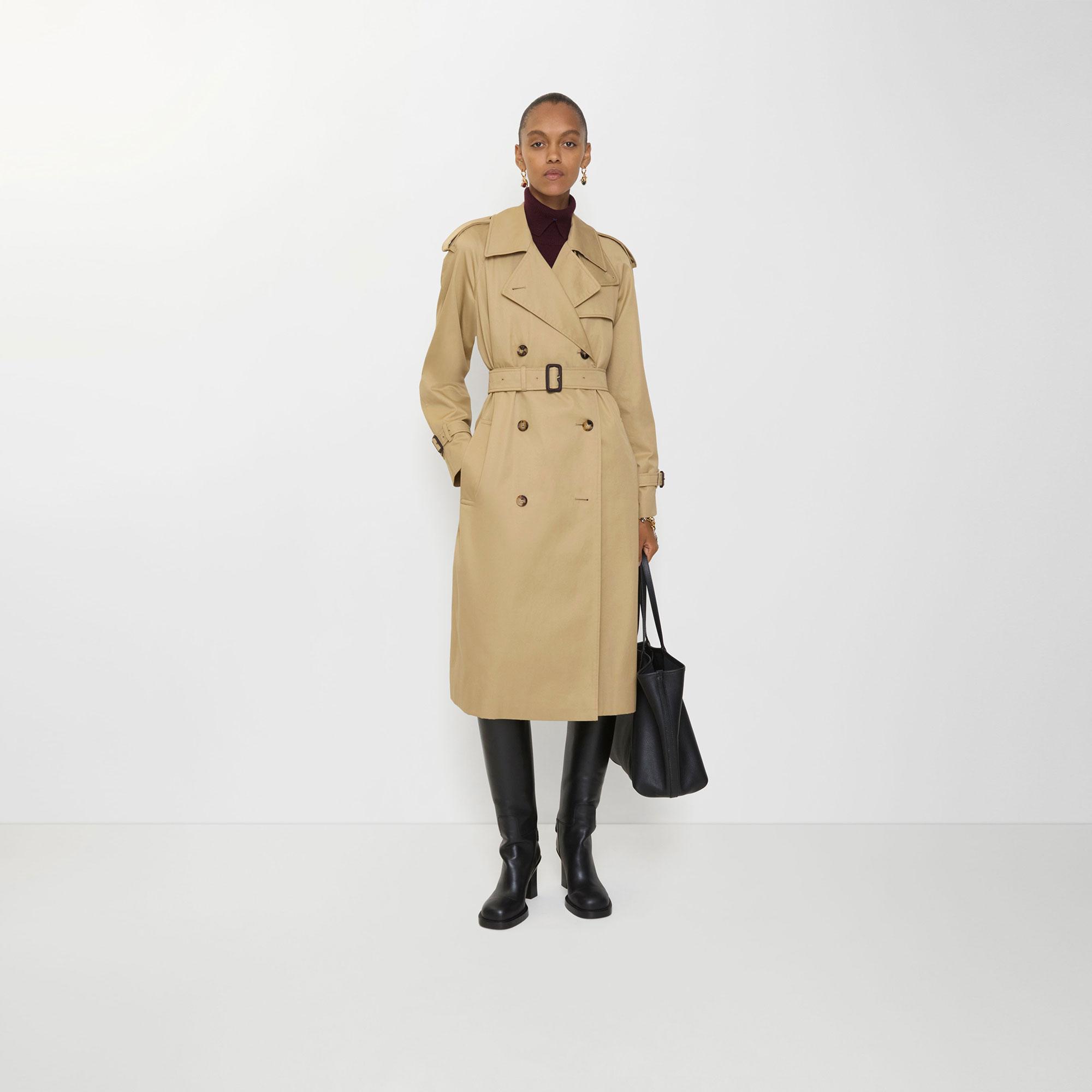 Burberry Long Castleford Kadın Bej Trençkot.8119066.-