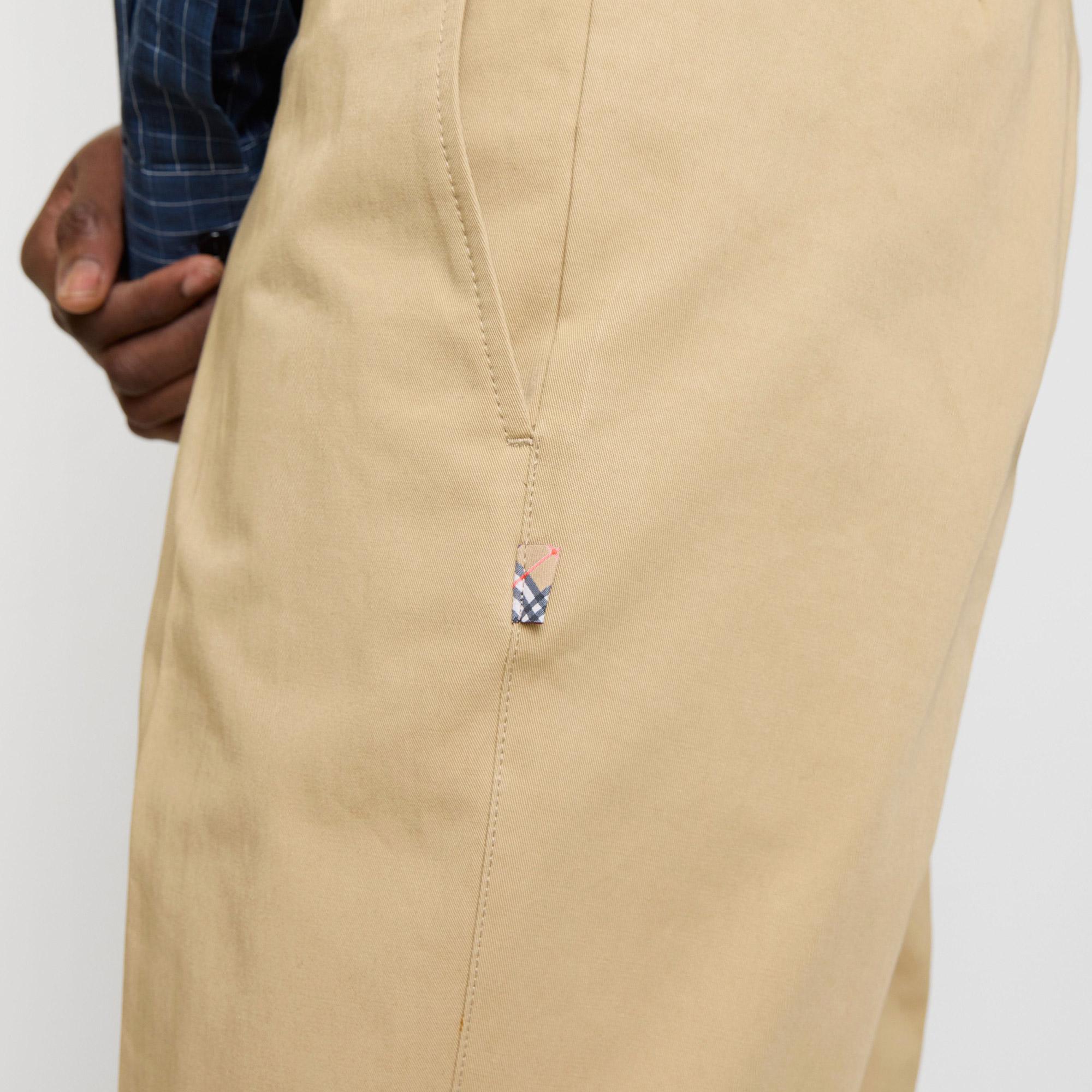 Burberry Cotton Twill Chinos Erkek Bej Pantolon