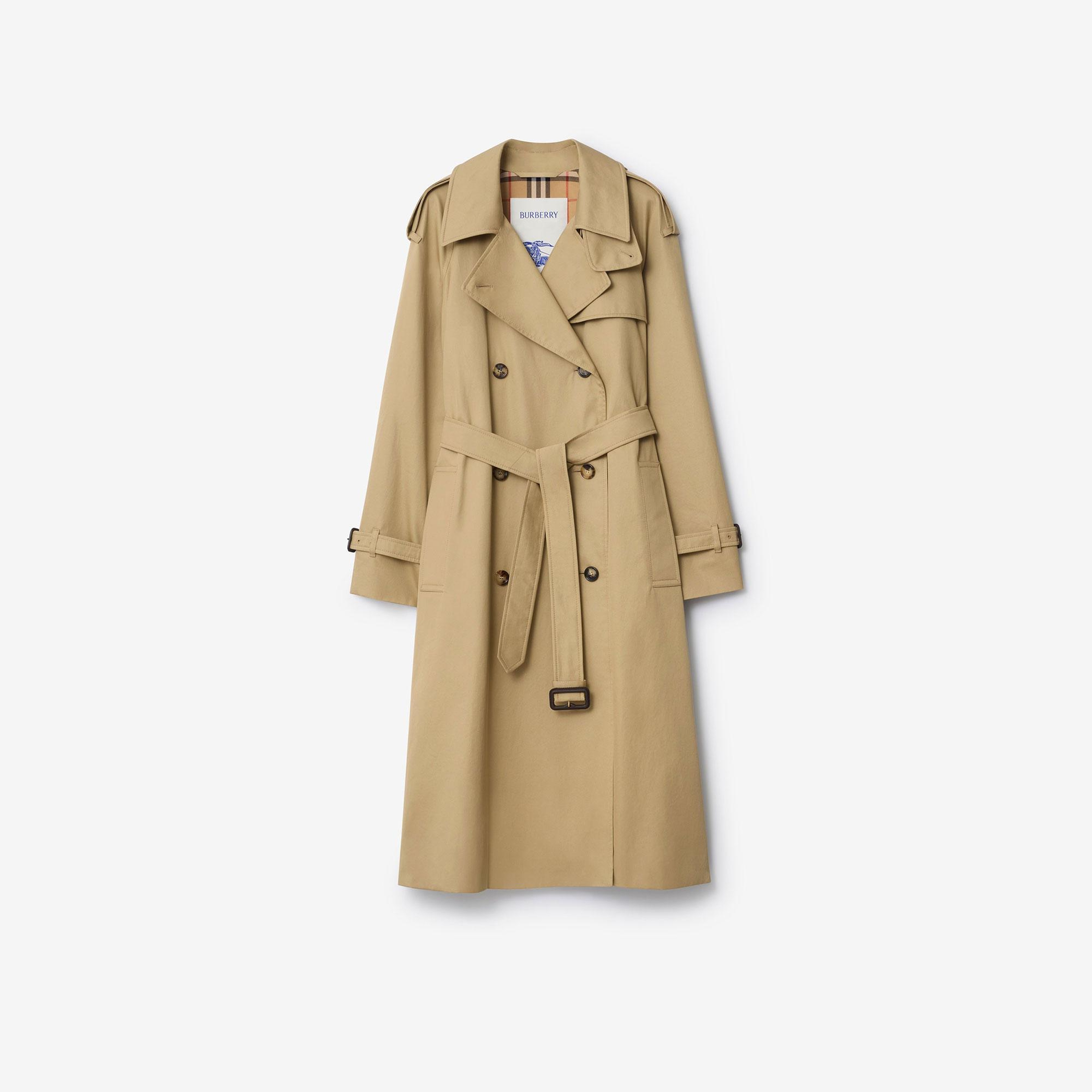 Burberry Long Castleford Kadın Bej Trençkot