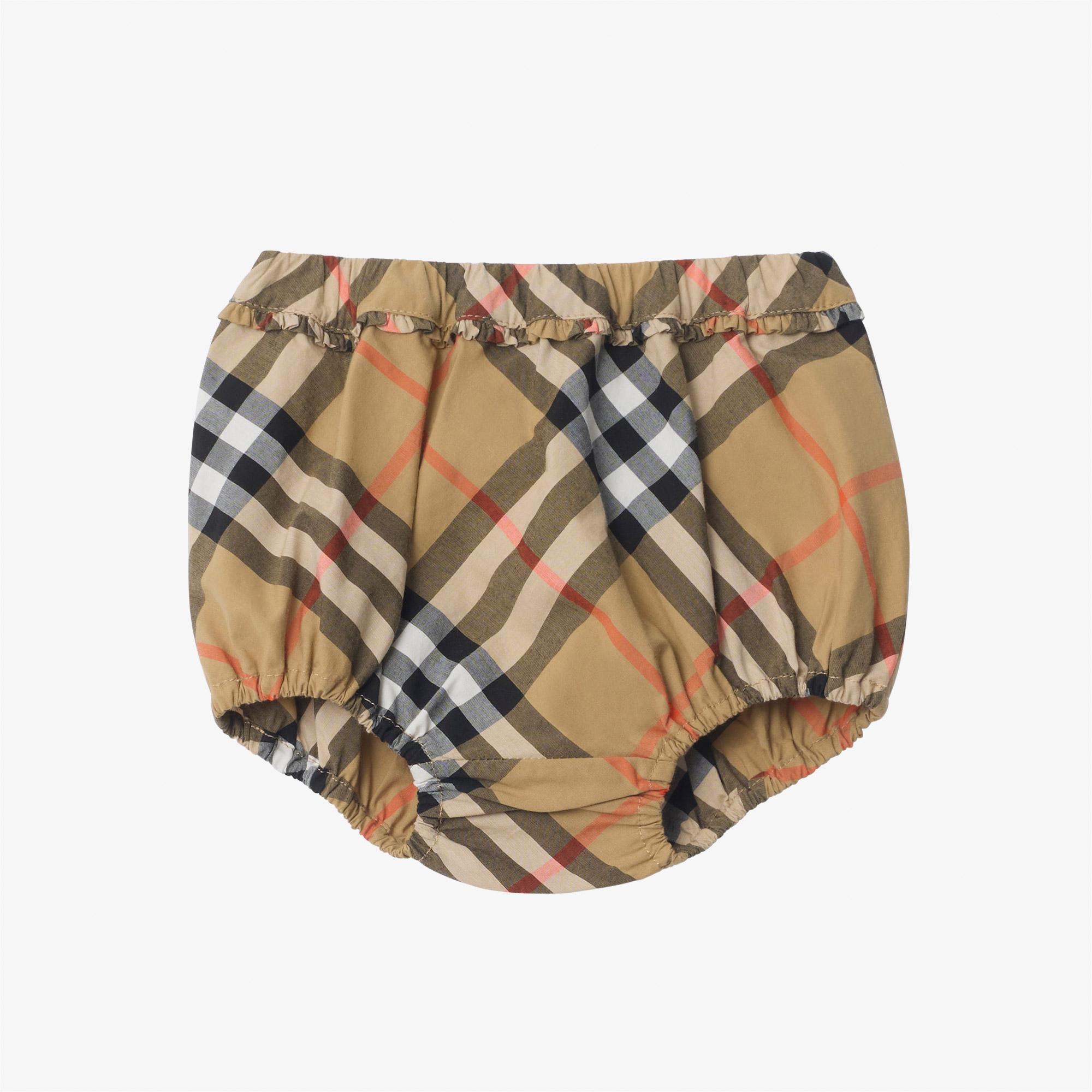 Burberry Check Cotton Çocuk Bej Elbise