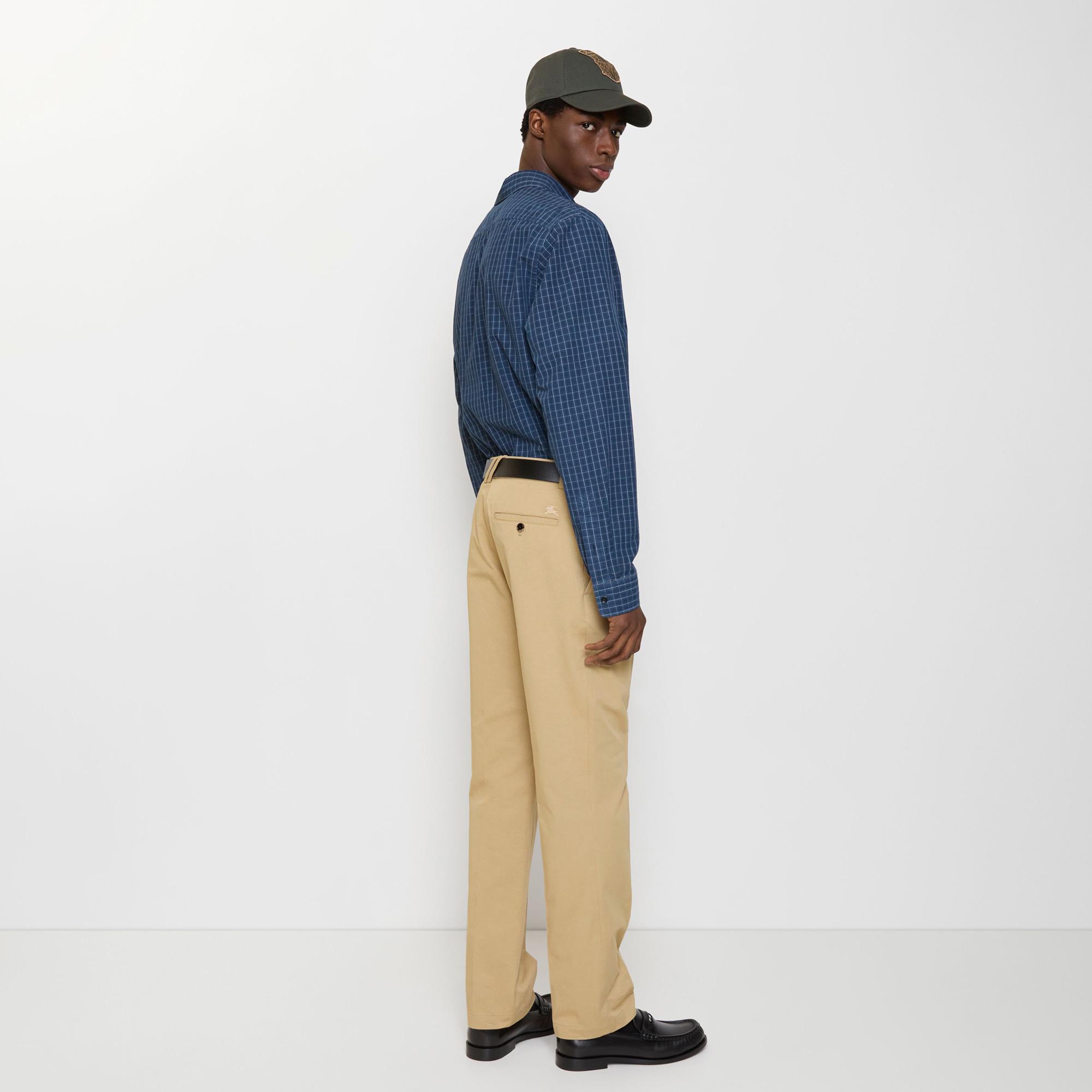 Burberry Cotton Twill Chinos Erkek Bej Pantolon
