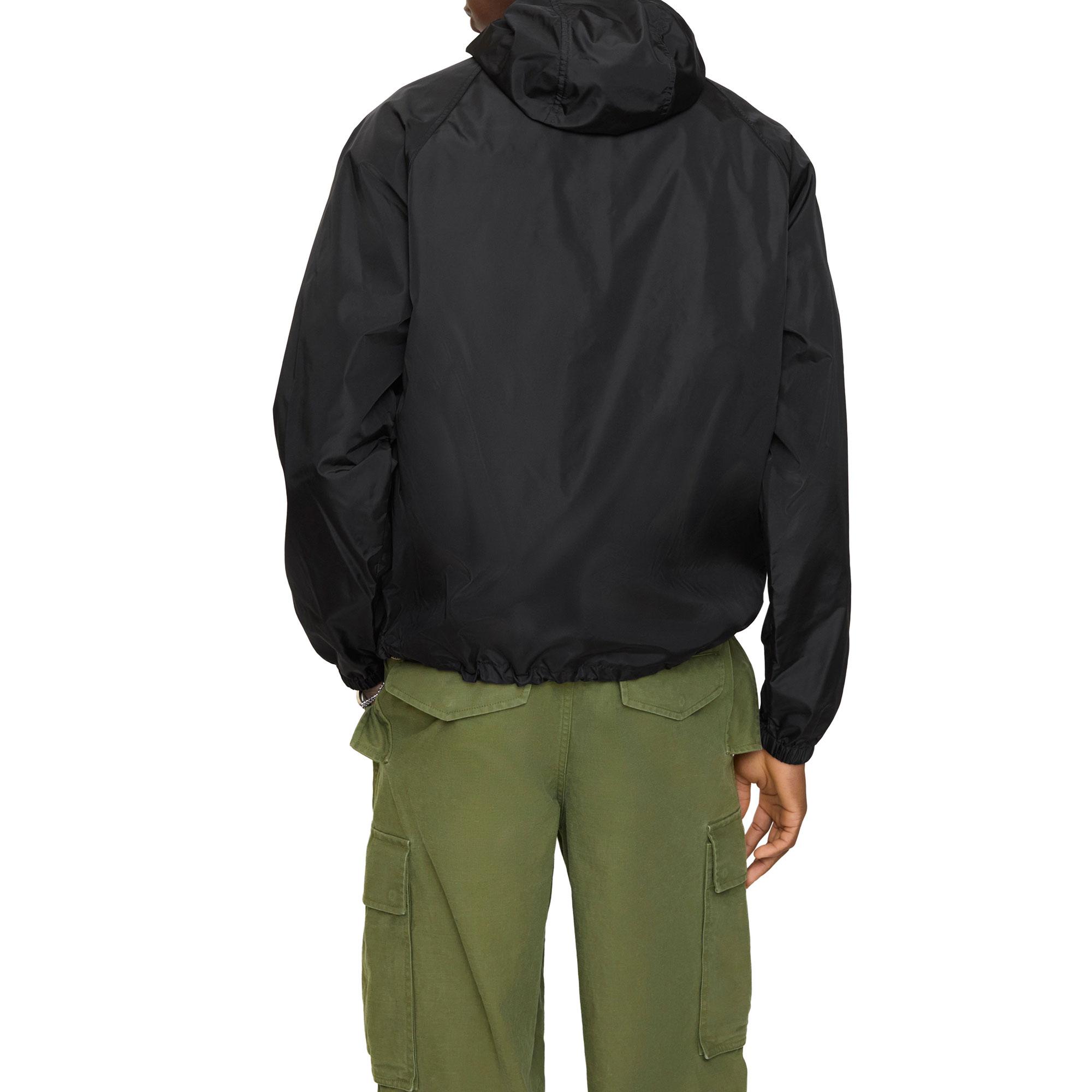 Burberry Checker-Tape Nylon Hooded Erkek Siyah Mont