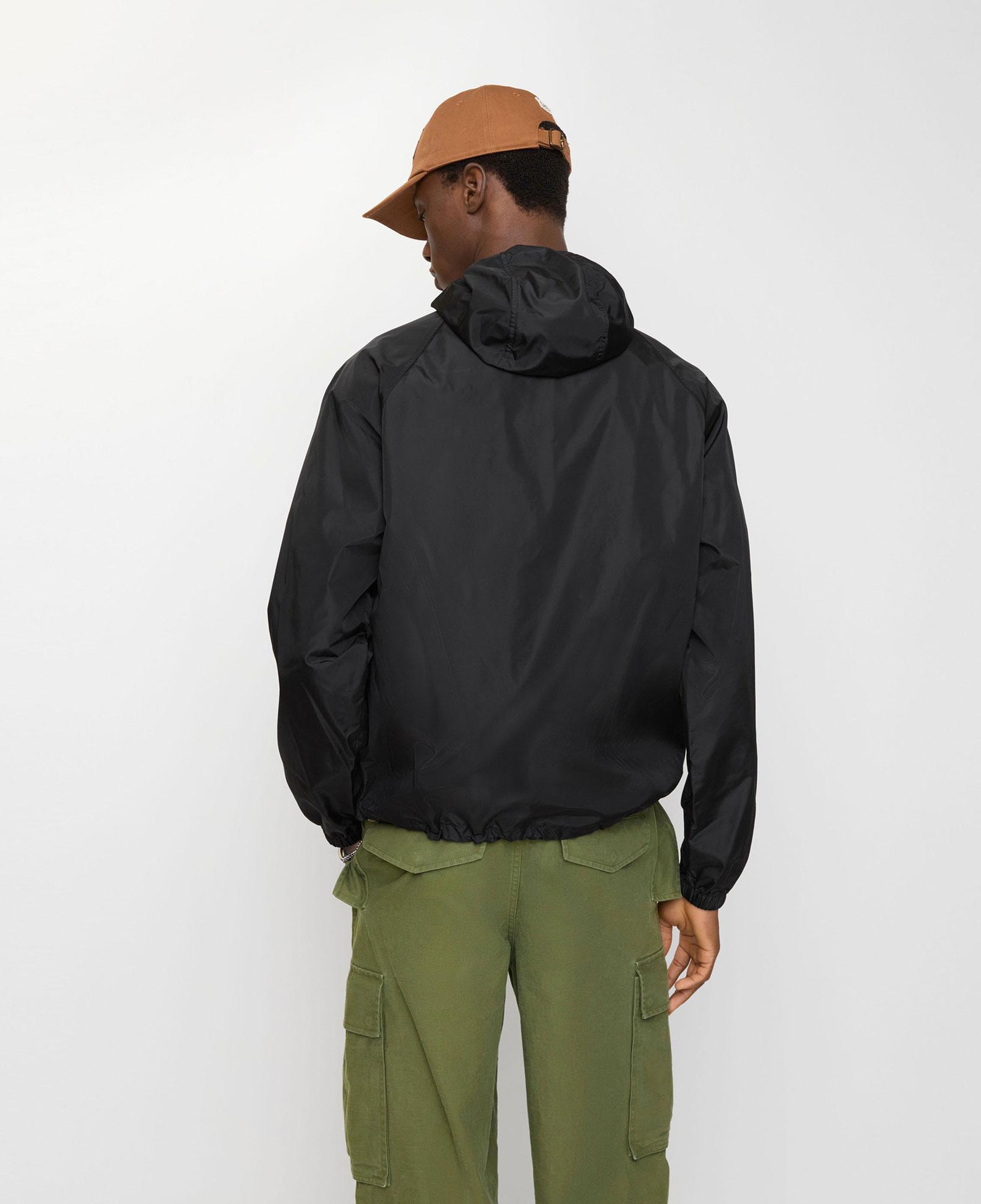 Burberry Checker-Tape Nylon Hooded Erkek Siyah Mont