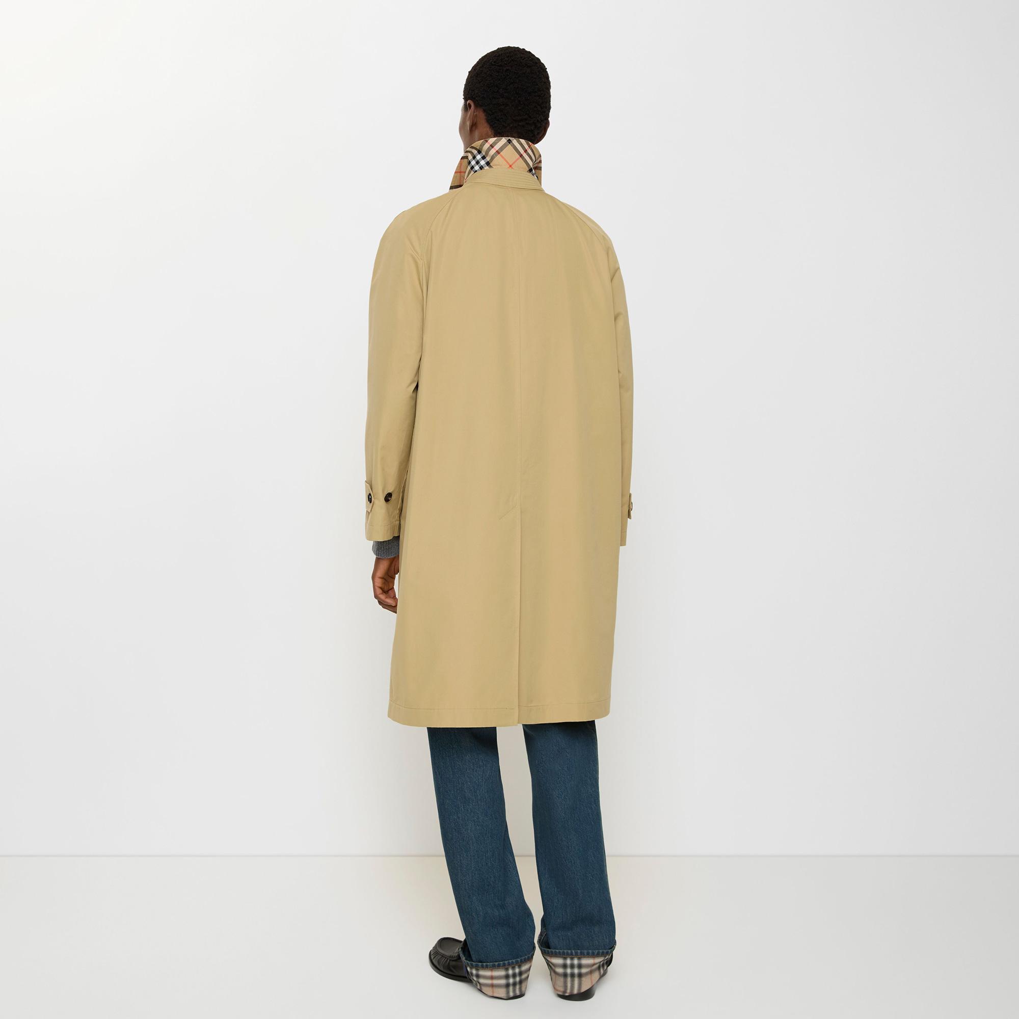 Burberry Long Cotton Car Erkek Bej Pardesü