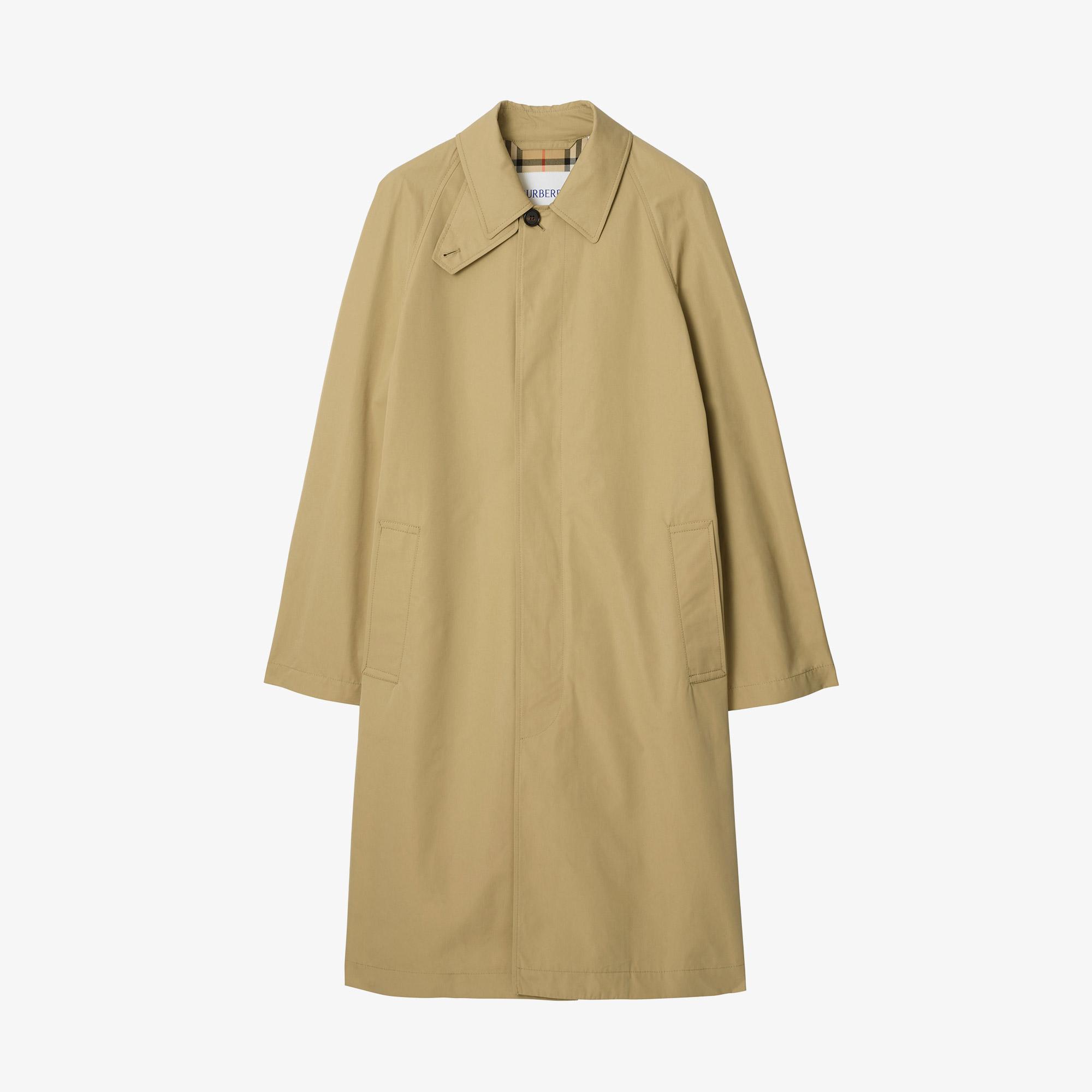 Burberry Long Cotton Car Erkek Bej Pardesü