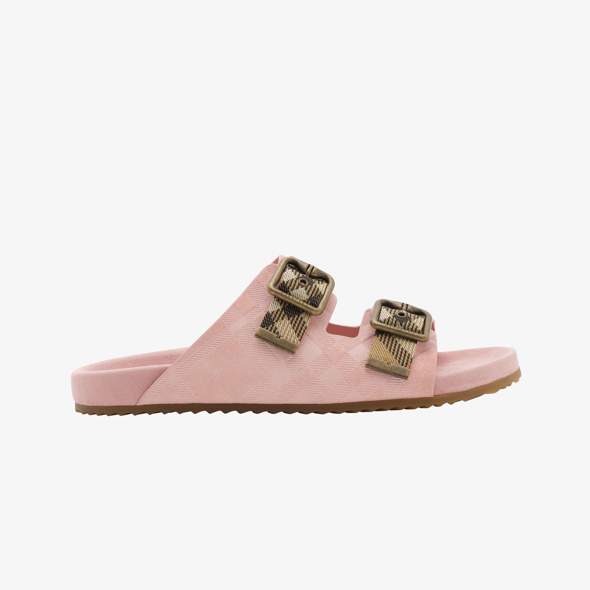 Burberry Check Suede Urchin Kadın Pembe Sandalet
