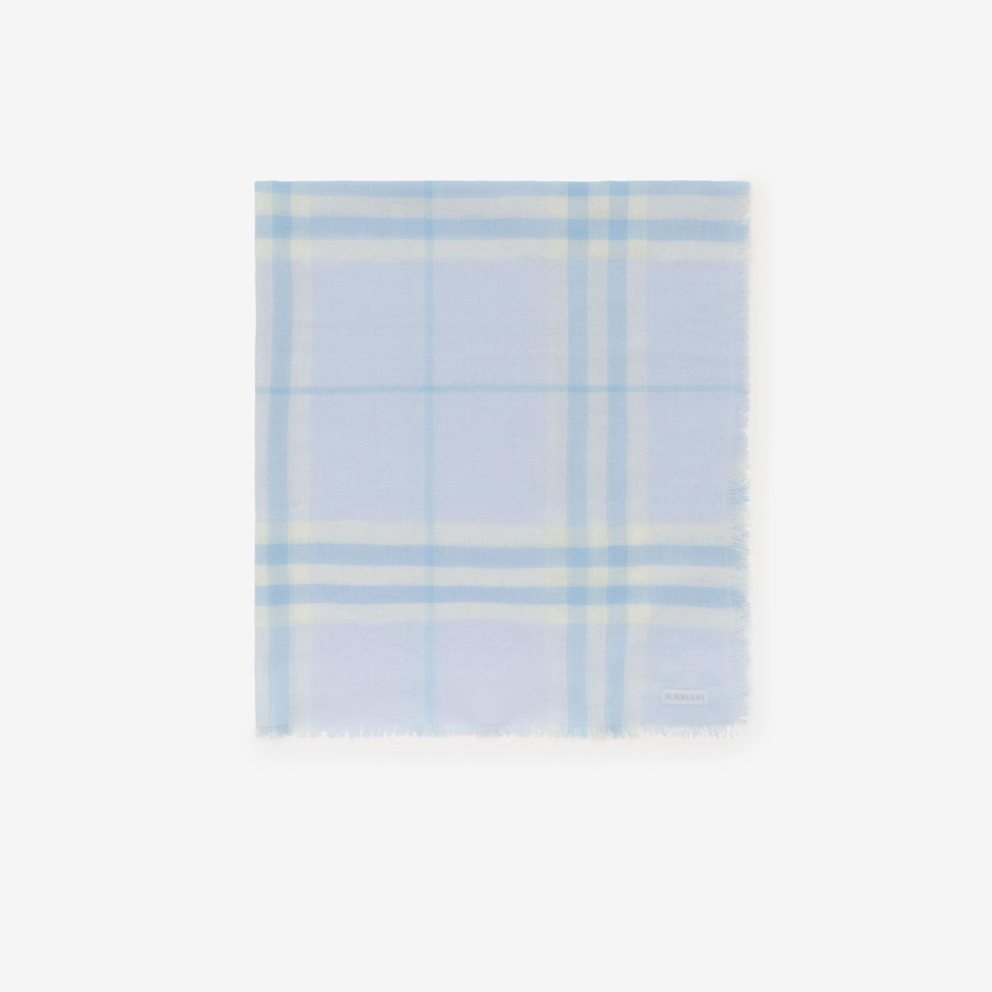 Burberry Wide Check Wool Kadın Mavi Atkı