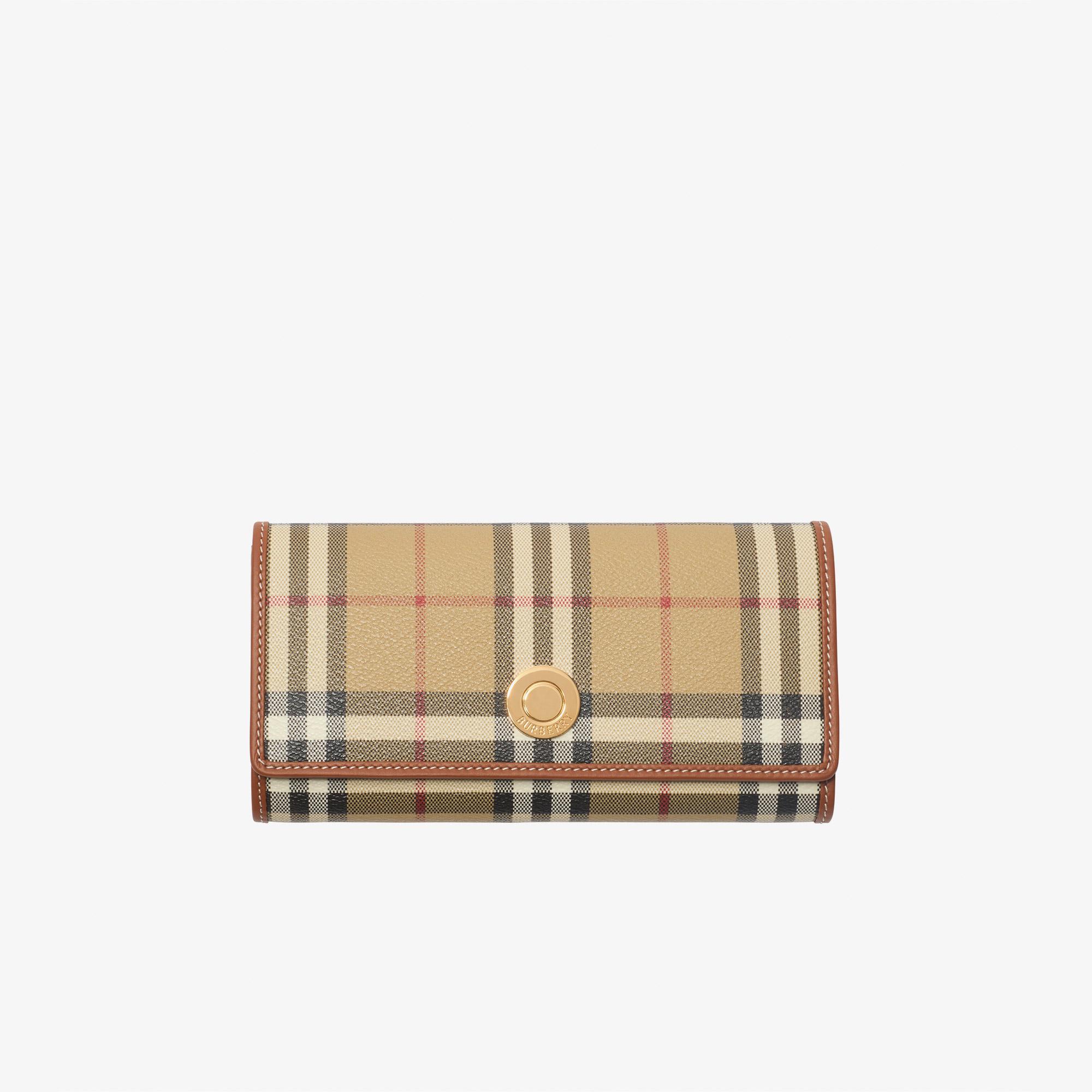 Burberry Check Continental Kadın Bej Cüzdan