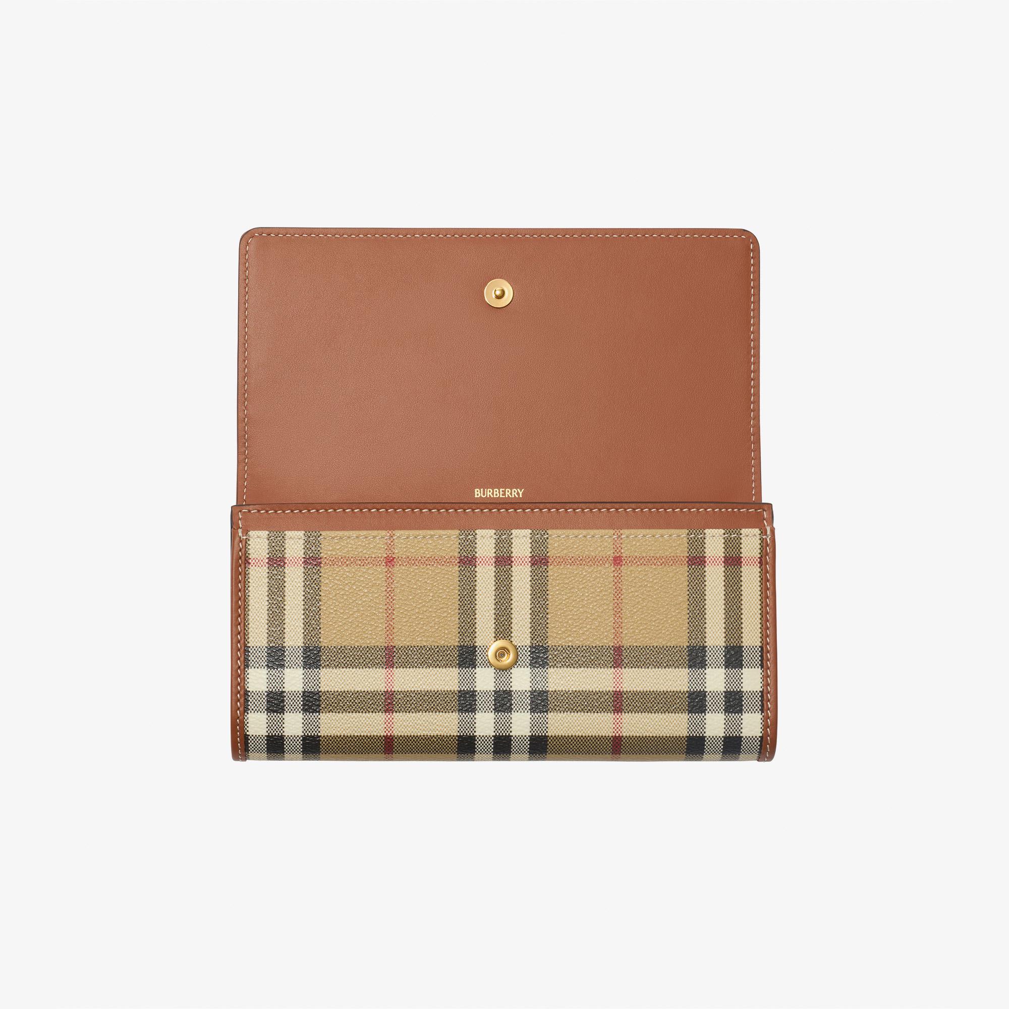 Burberry Check Continental Kadın Bej Cüzdan