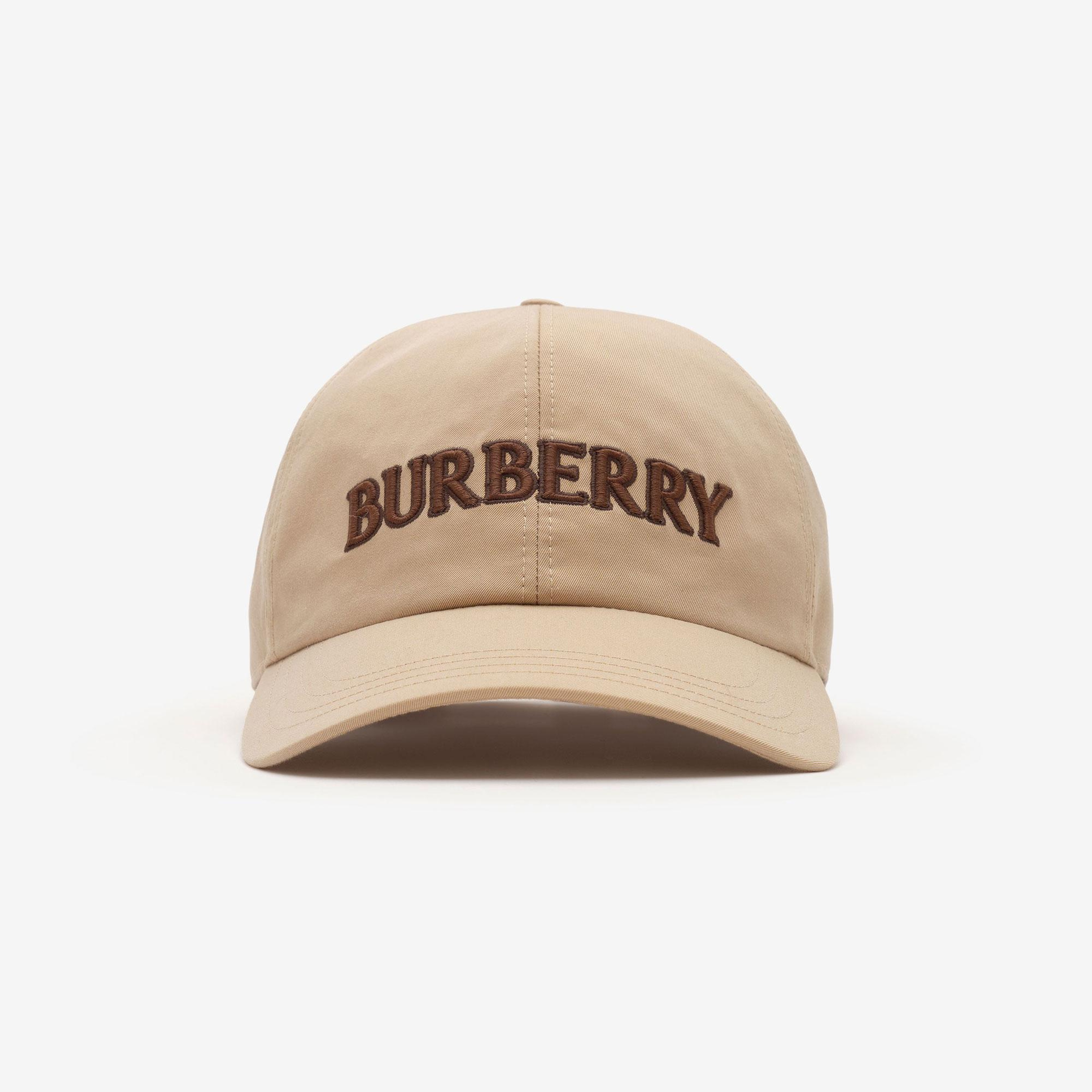 Burberry Logo Gabardine Baseball Erkek Bej Şapka