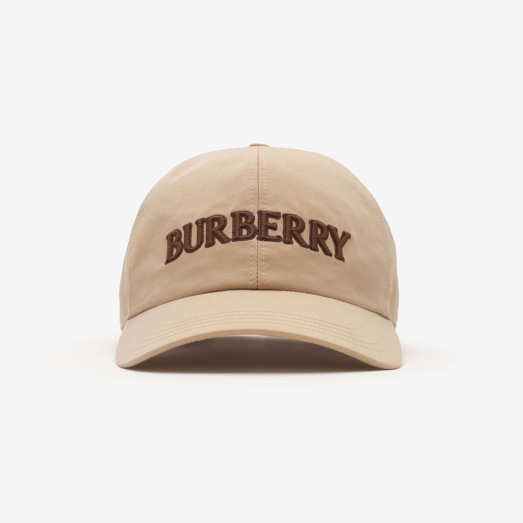 Burberry Logo Gabardine Baseball Erkek Bej Şapka