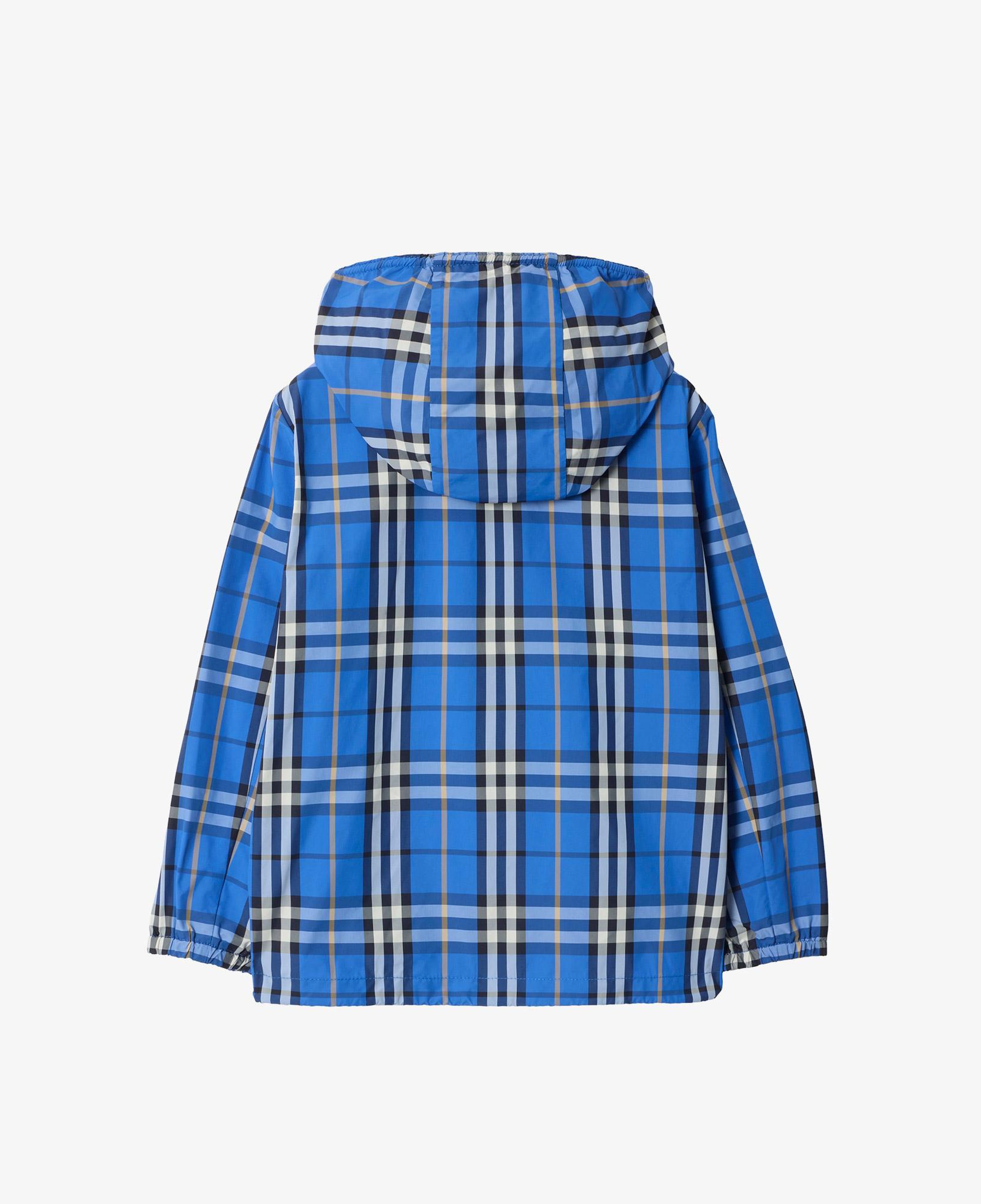 Burberry Check Nylon Hooded Çocuk Mavi Mont
