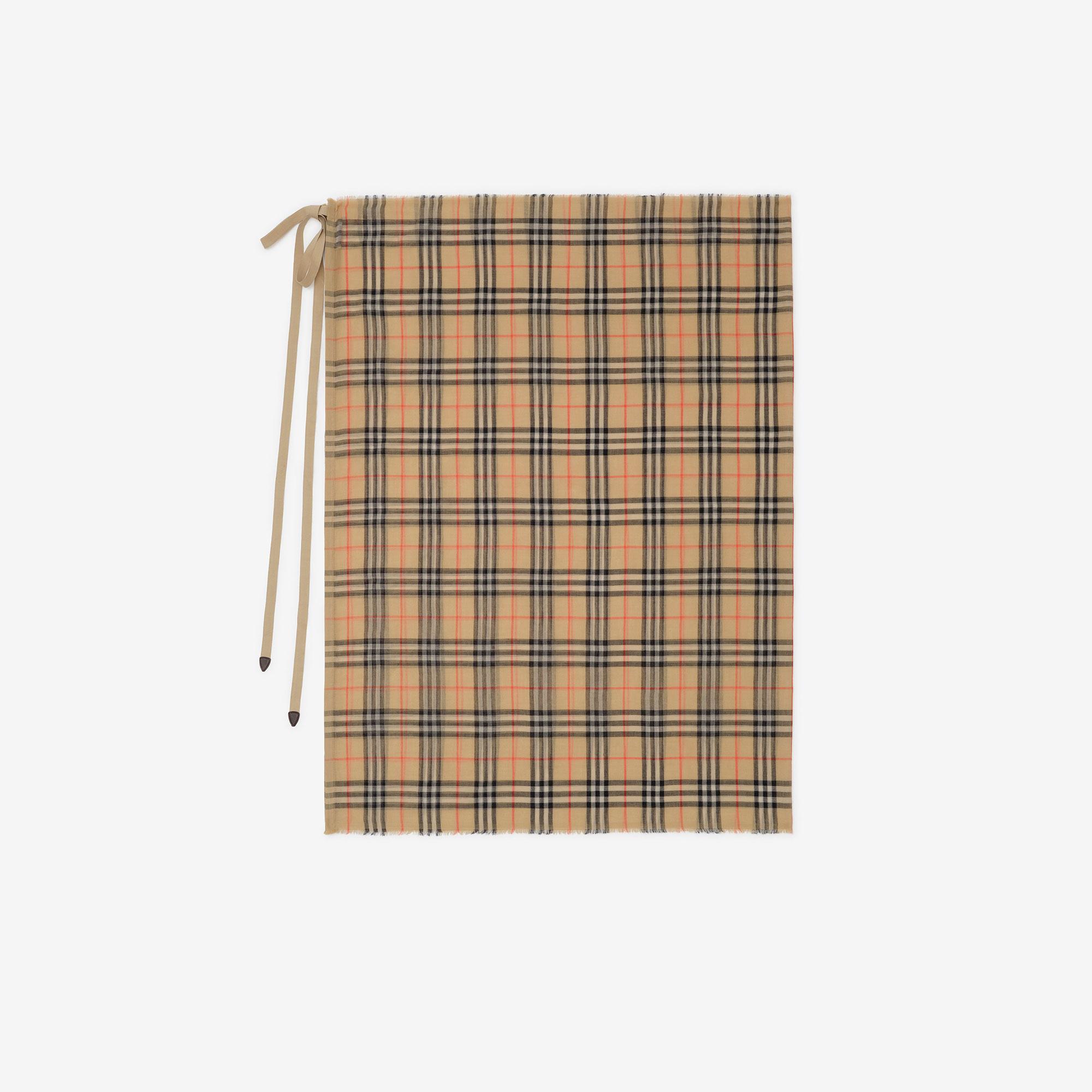 Burberry Check Cotton Sarong Kadın Bej Atkı