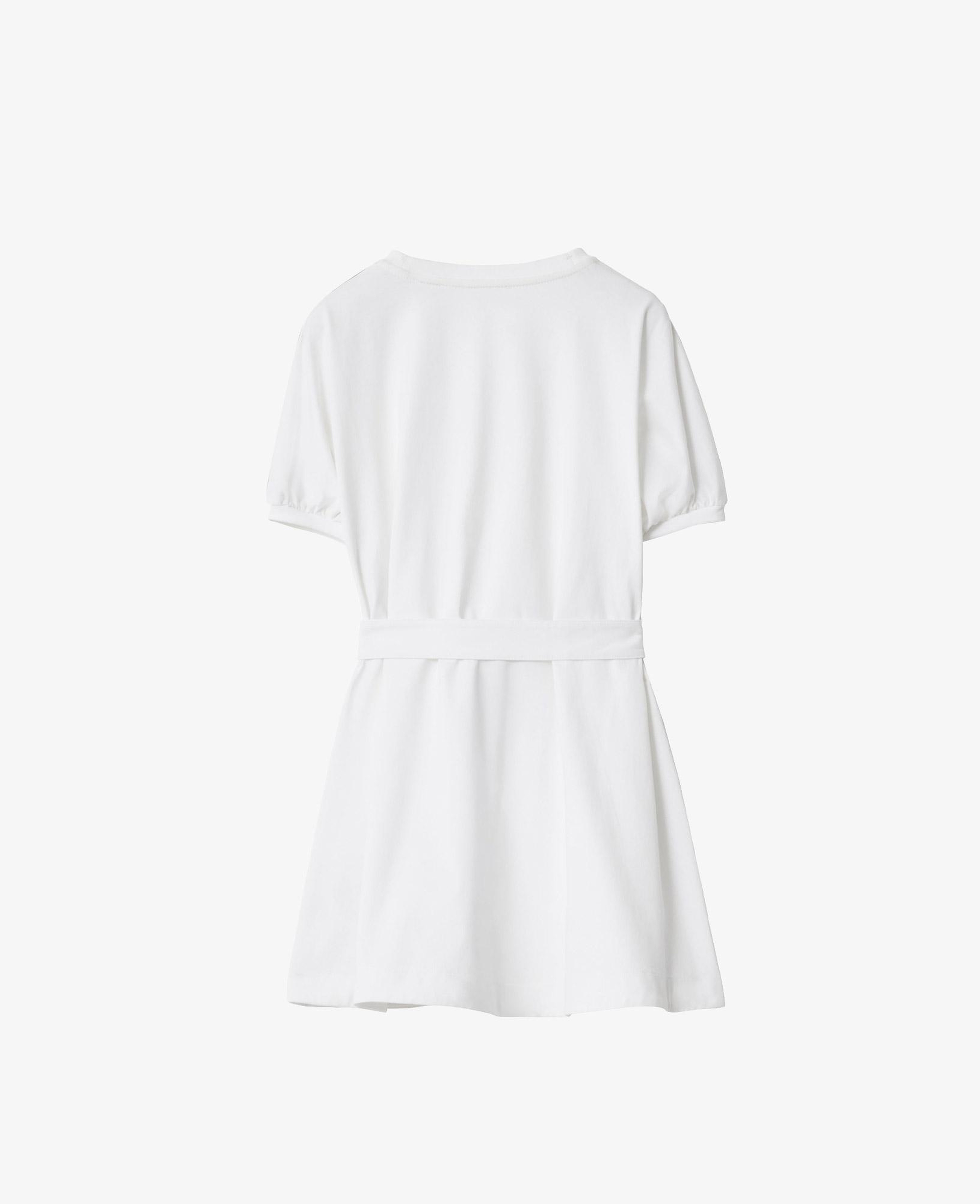 Burberry Check Trim Cotton Çocuk Beyaz Elbise