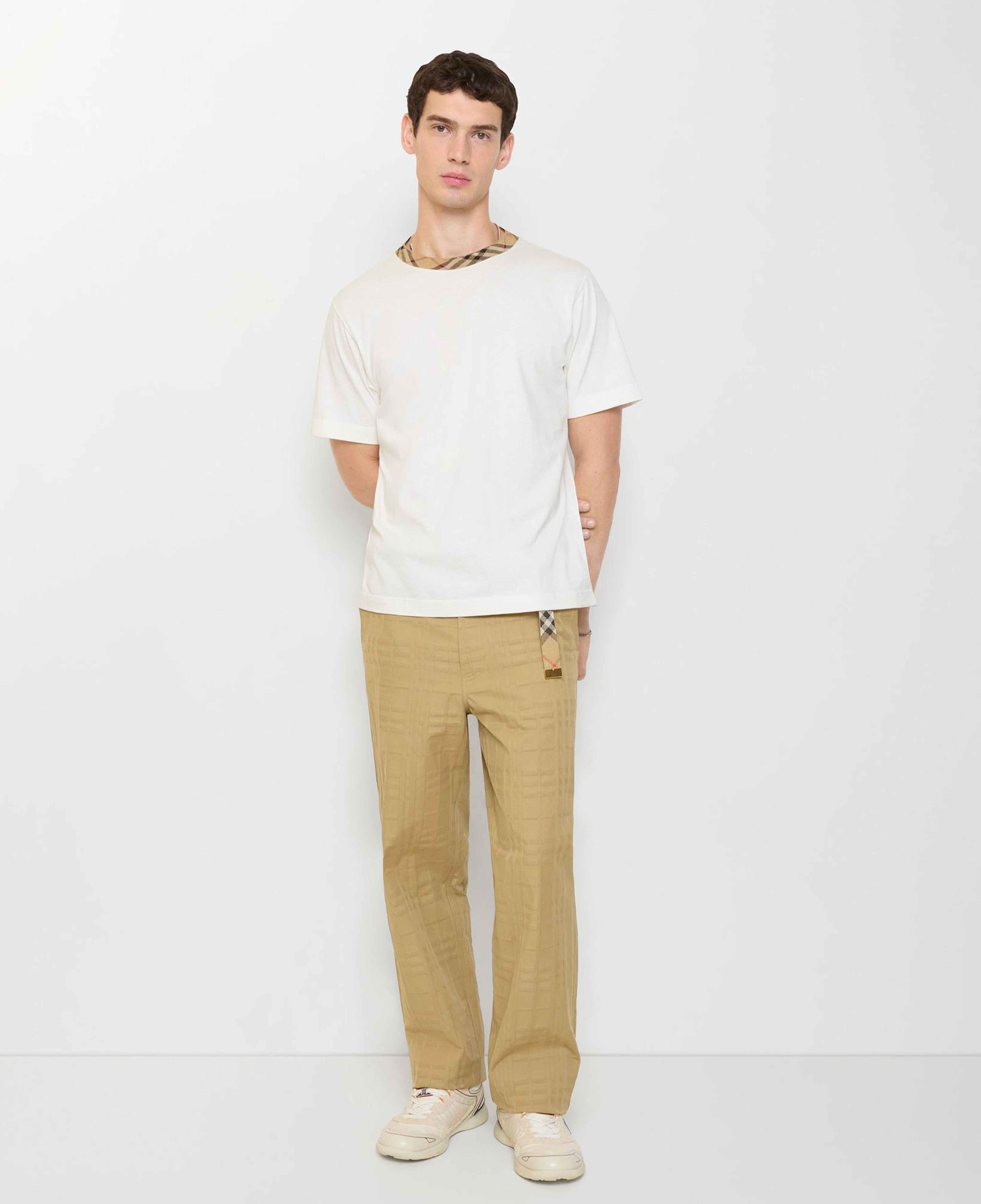 Burberry Textured Check Cotton Erkek Kahverengi Pantolon