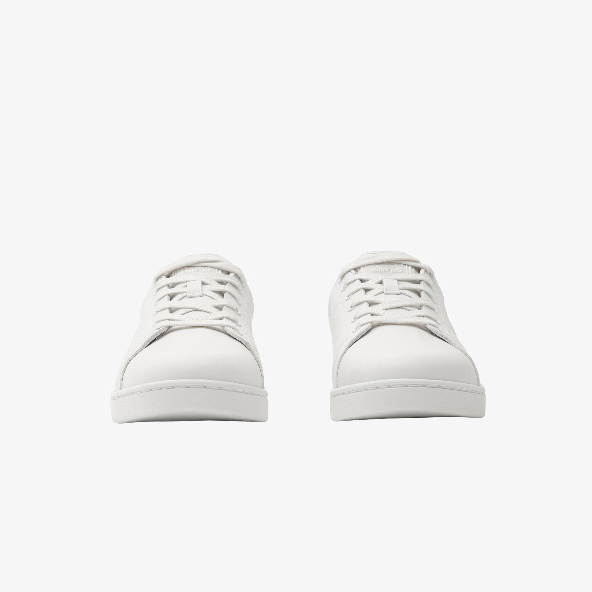 Burberry Embossed Check Leather Set Kadın Beyaz Sneaker