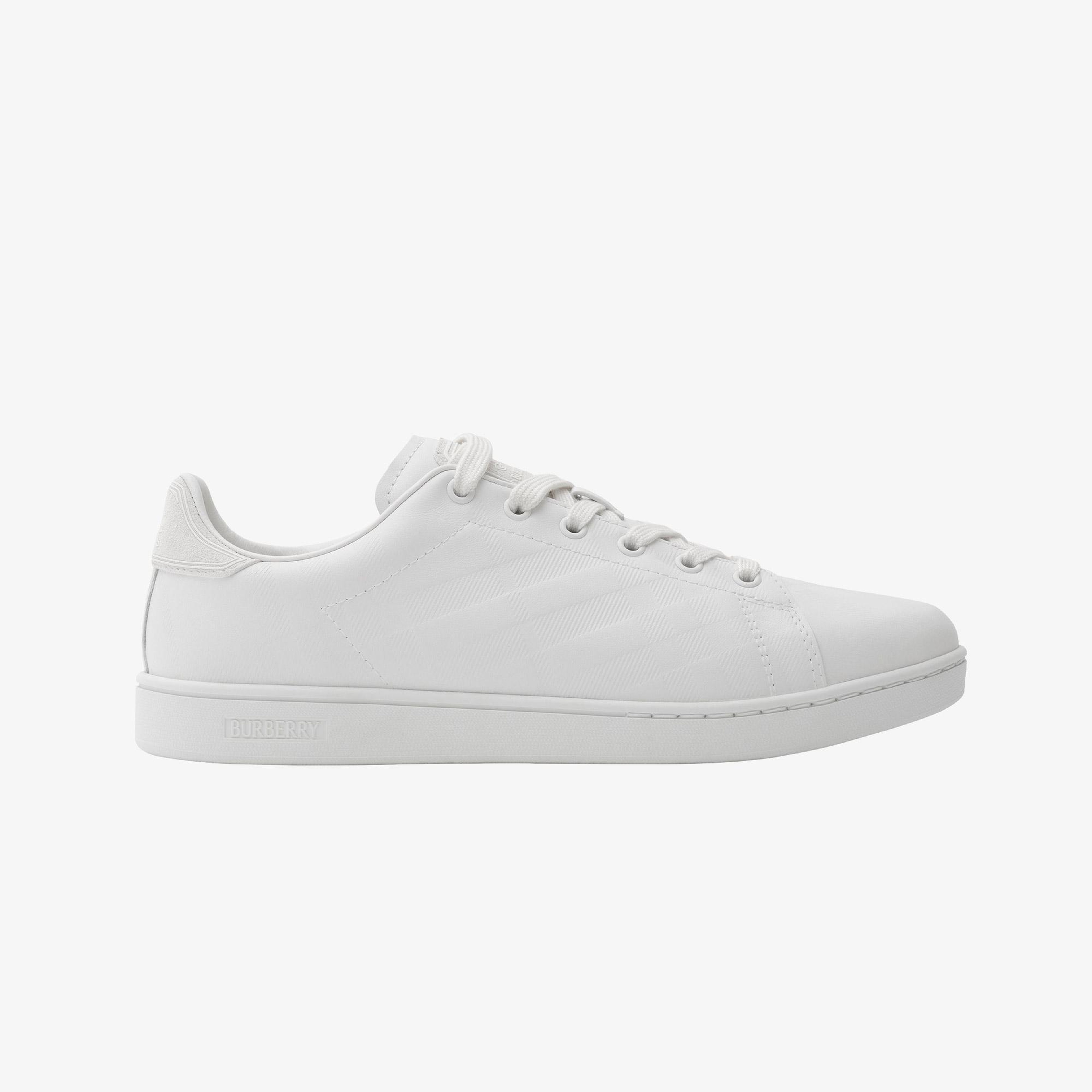 Burberry Embossed Check Leather Set Kadın Beyaz Sneaker