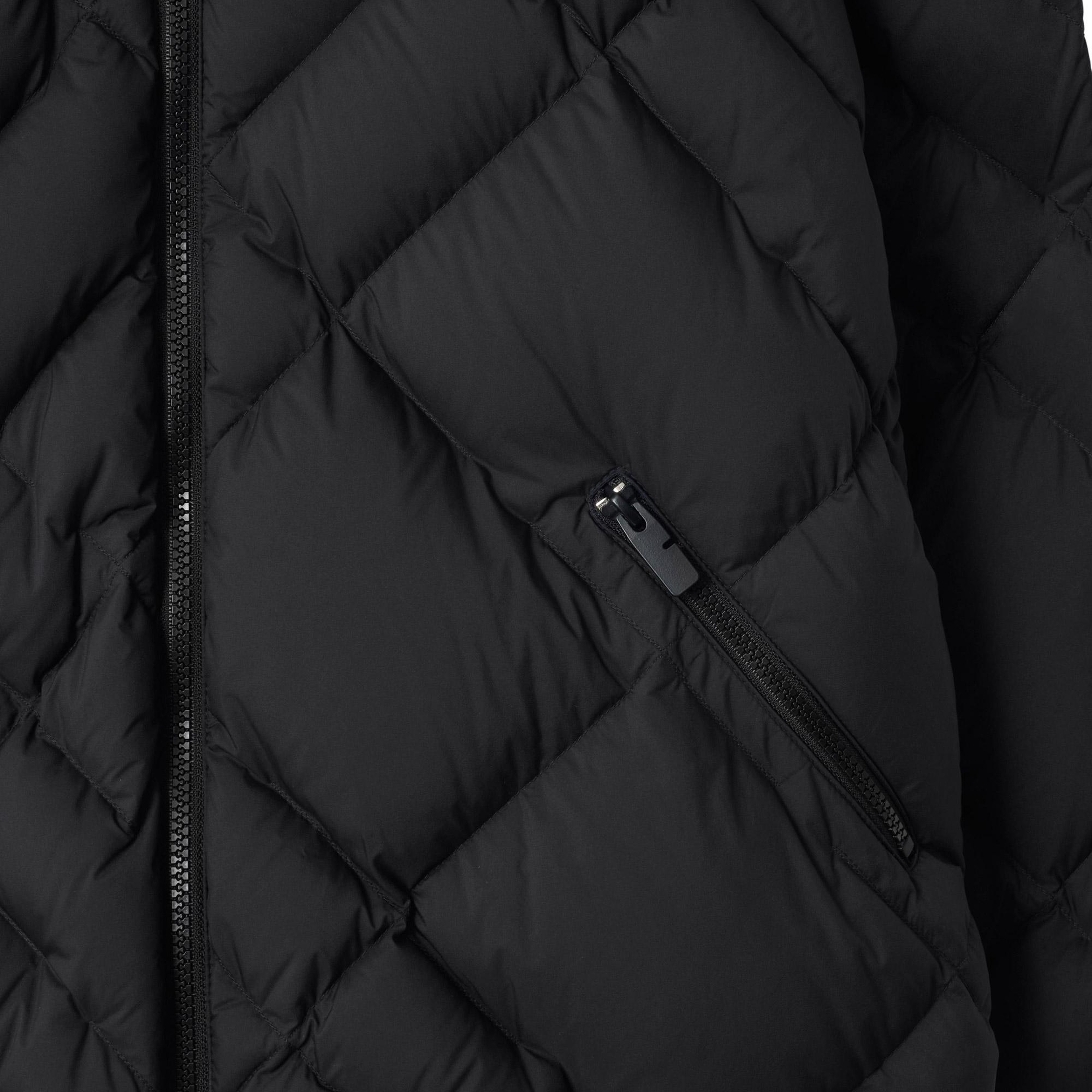 Burberry Check-Stitch Nylon Doversgreen Puffer Erkek Siyah Mont