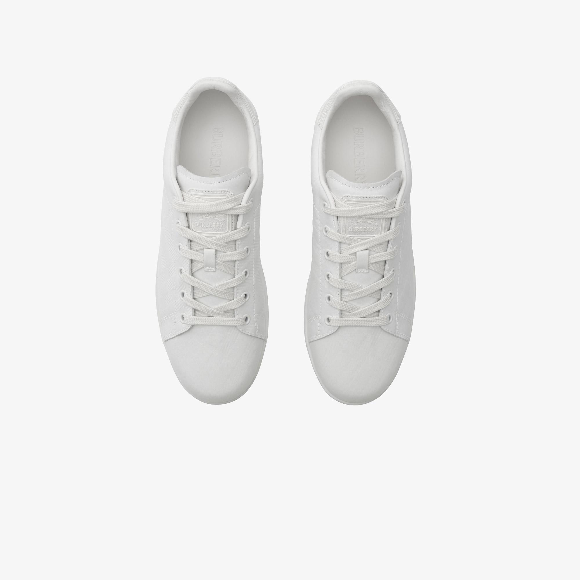 Burberry Embossed Check Leather Set Kadın Beyaz Sneaker