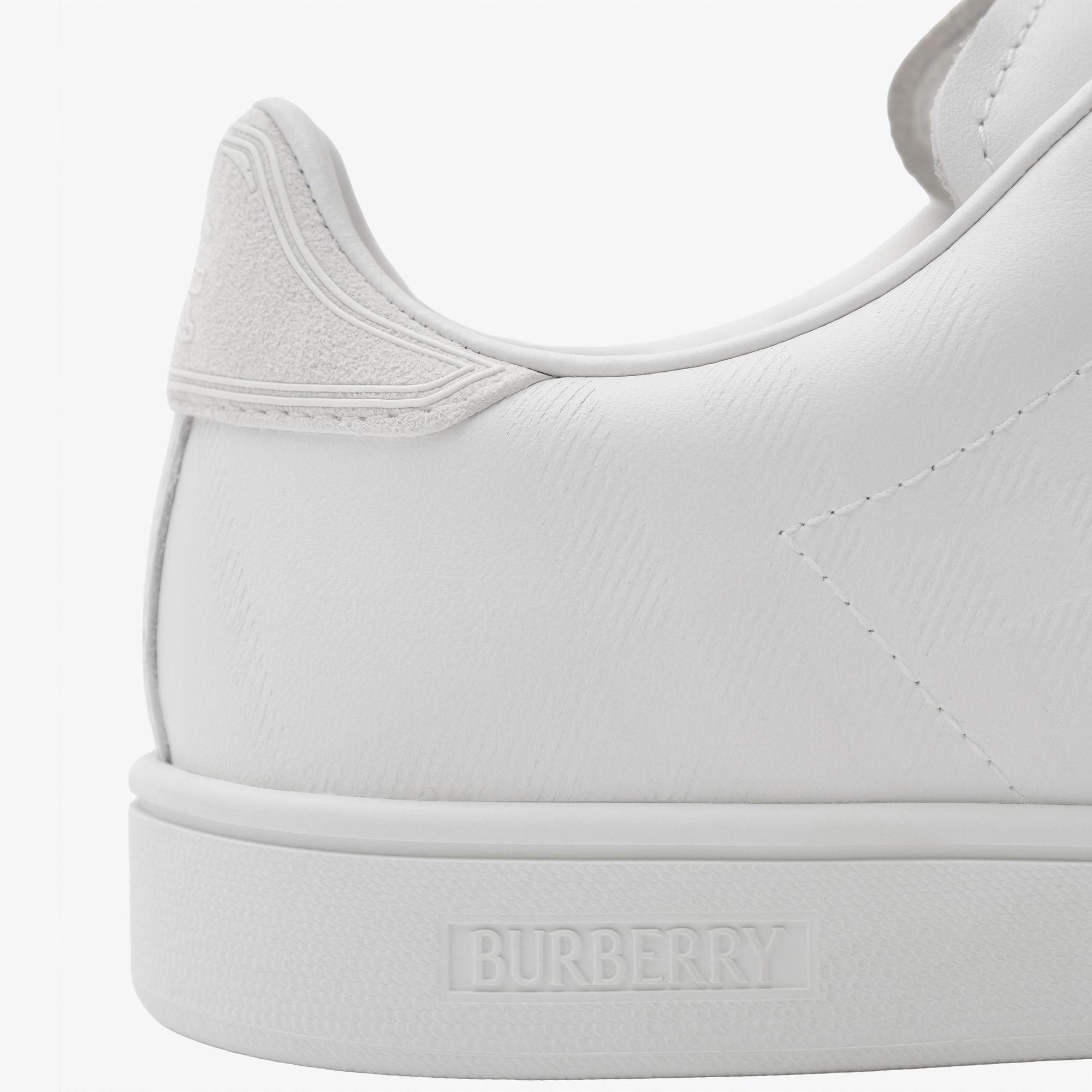 Burberry Embossed Check Leather Set Kadın Beyaz Sneaker