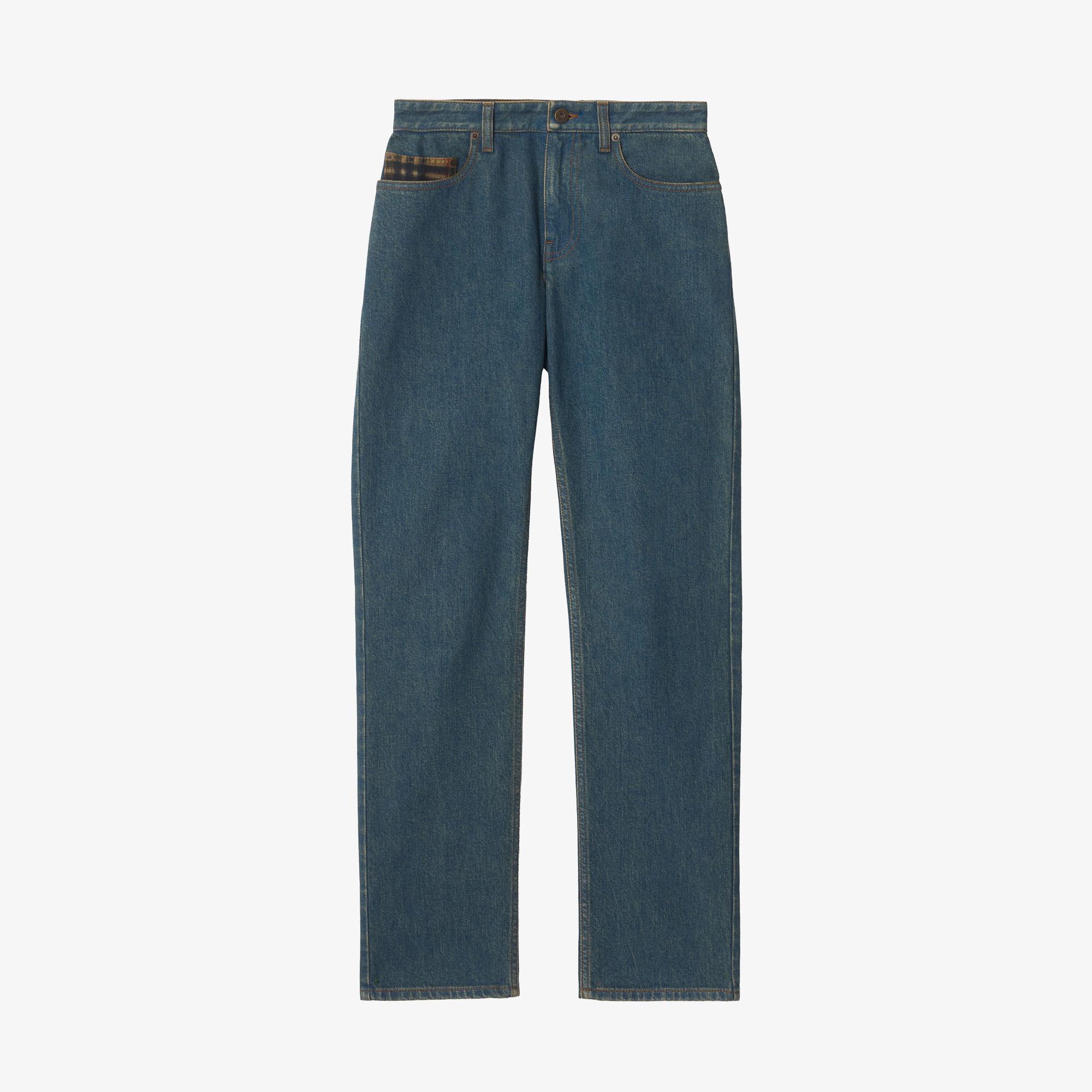 Burberry Mid-Rise Straight Kadın Lacivert Jean