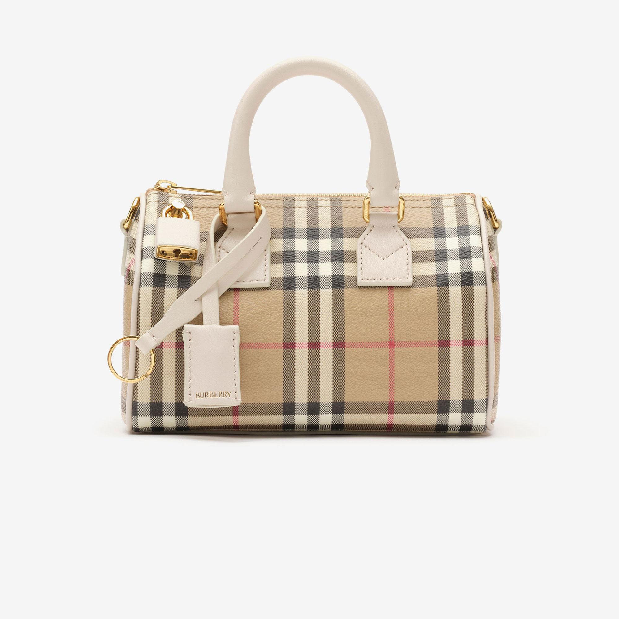 Burberry Mini Check Kadın Bej El Çantası