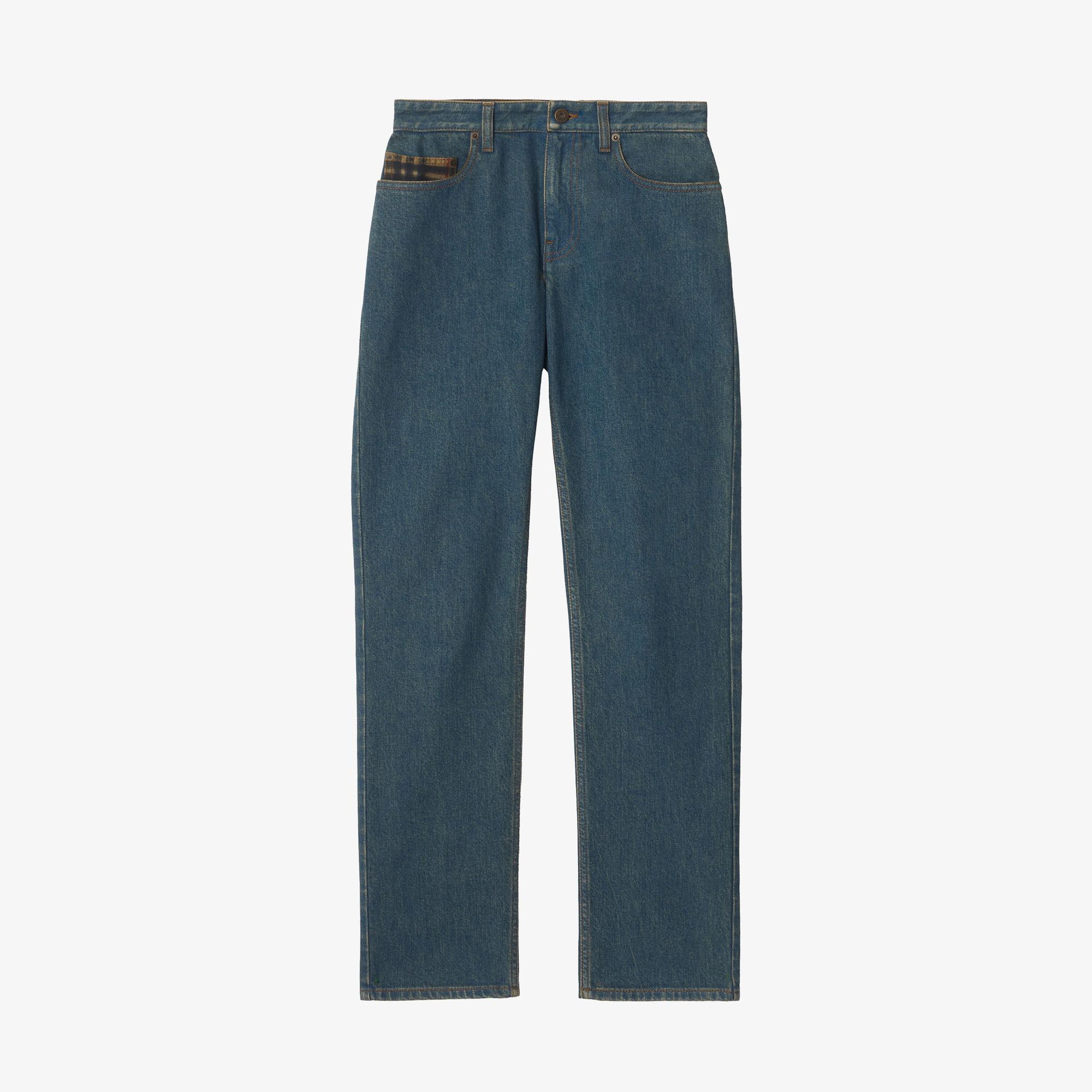 Burberry Mid-Rise Straight Kadın Lacivert Jean