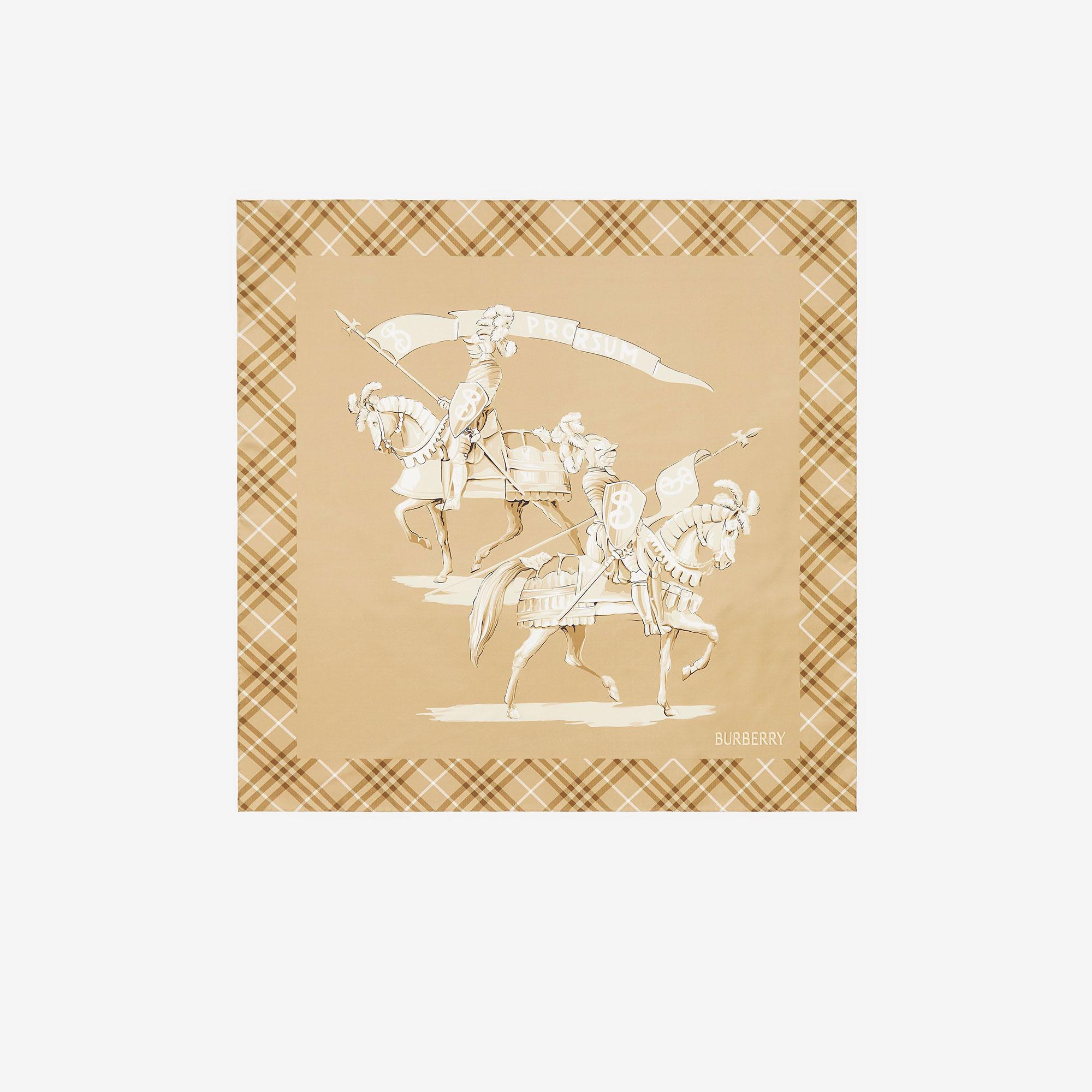 Burberry Archive Knight Silk Kadın Bej Eşarp