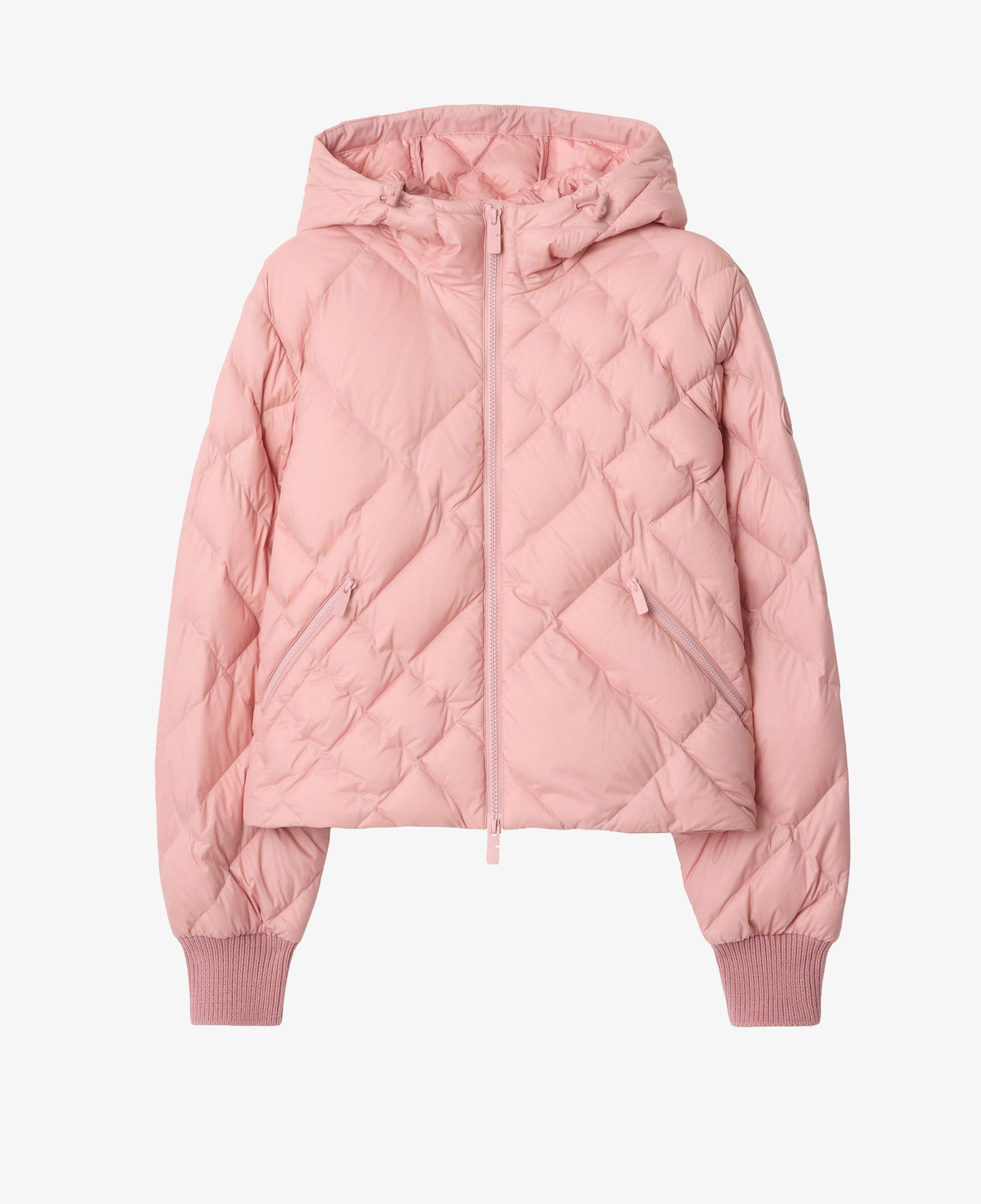 Burberry Check-Stitch Nylon Delley Puffer Kadın Pembe Mont