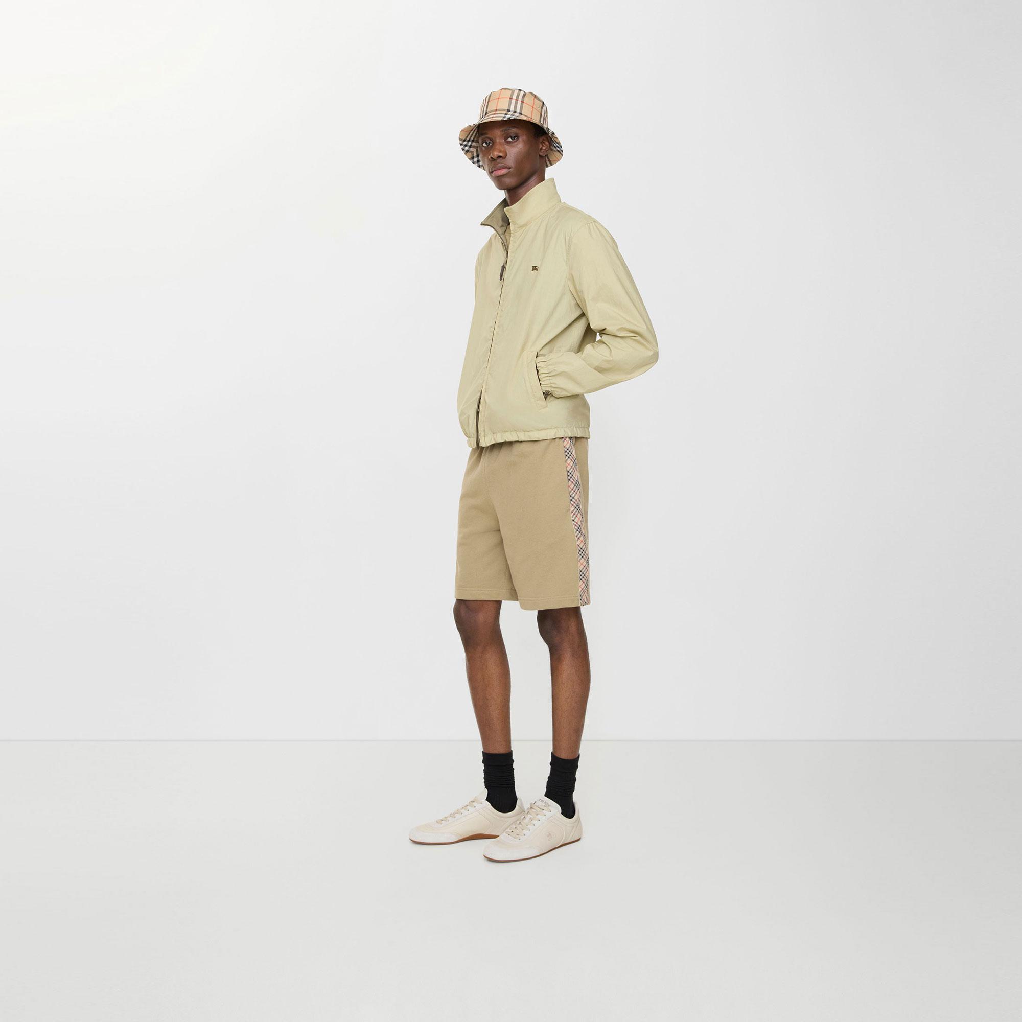 Burberry Check Trim Cotton Erkek Bej Şort