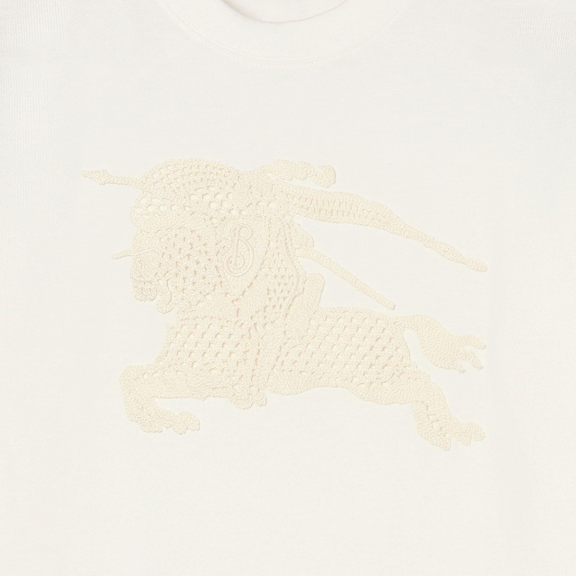 Burberry Ekd Cotton Kadın Beyaz T-Shirt