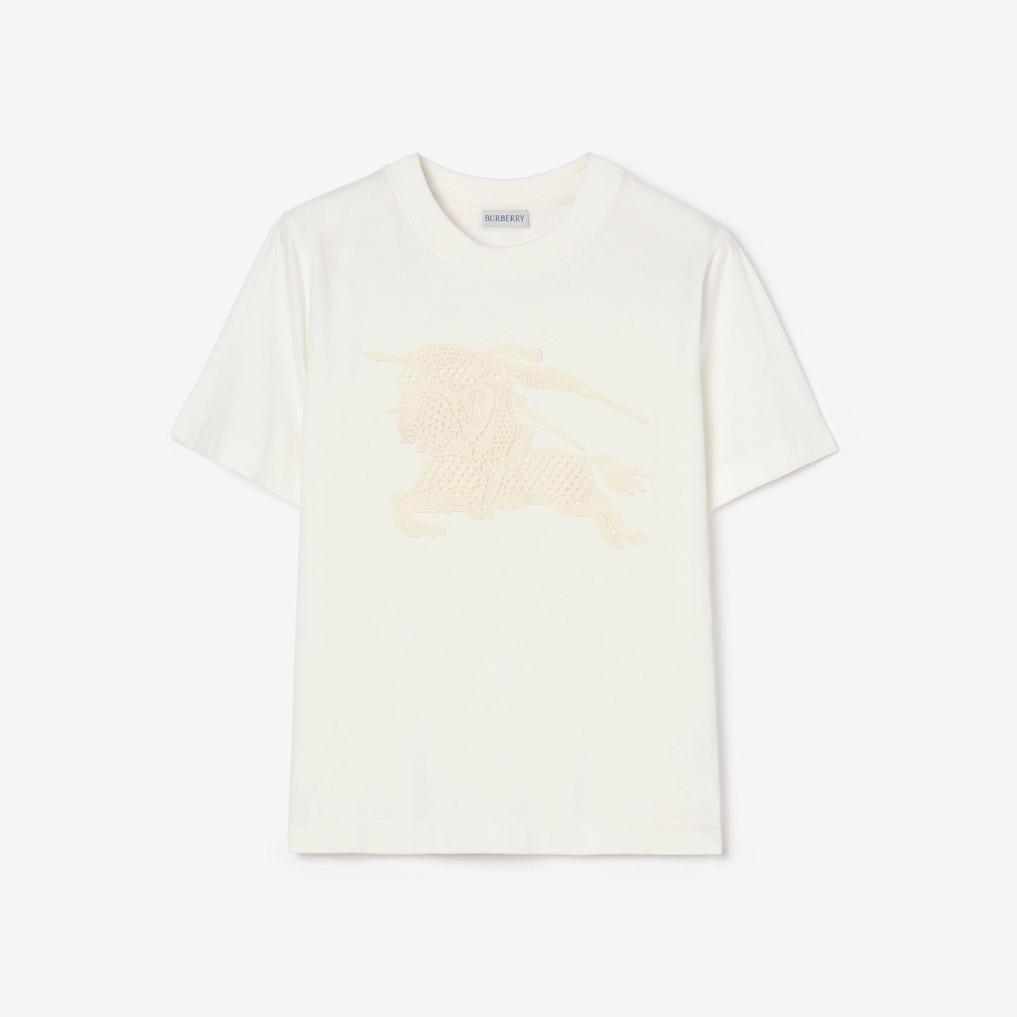 Burberry Ekd Cotton Kadın Beyaz T-Shirt