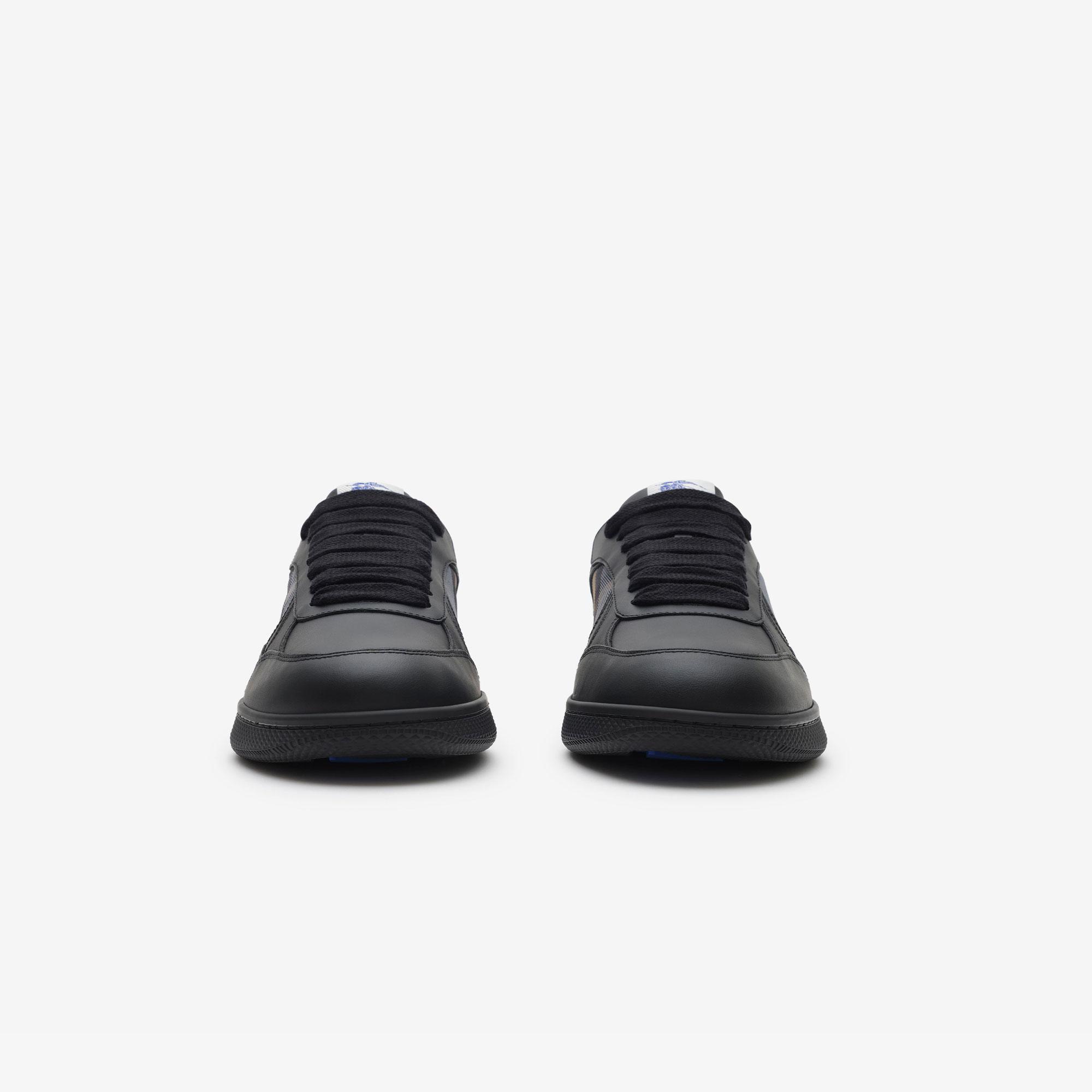 Burberry Leather And Check Terrace Erkek Siyah Sneaker