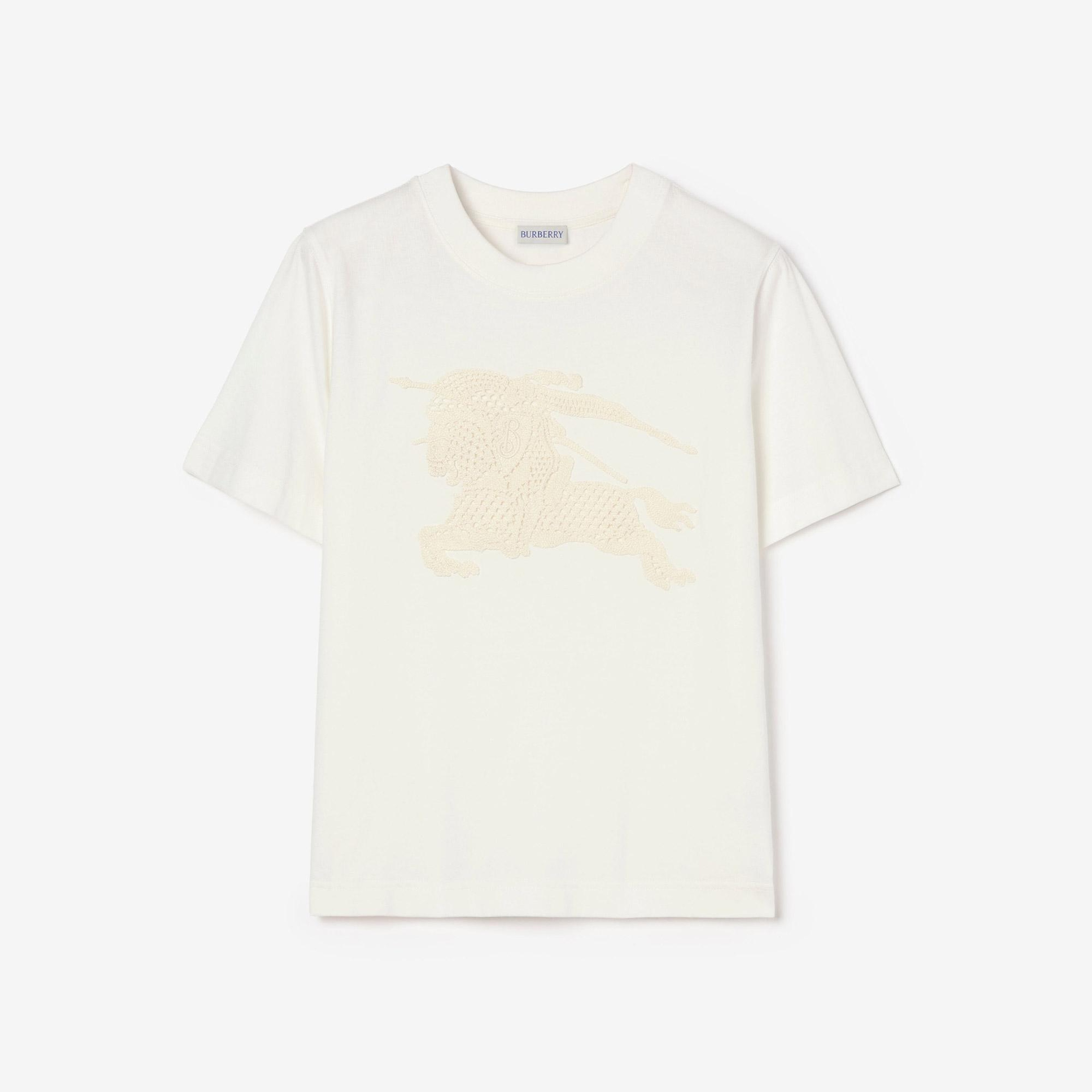 Burberry Ekd Cotton Kadın Beyaz T-Shirt