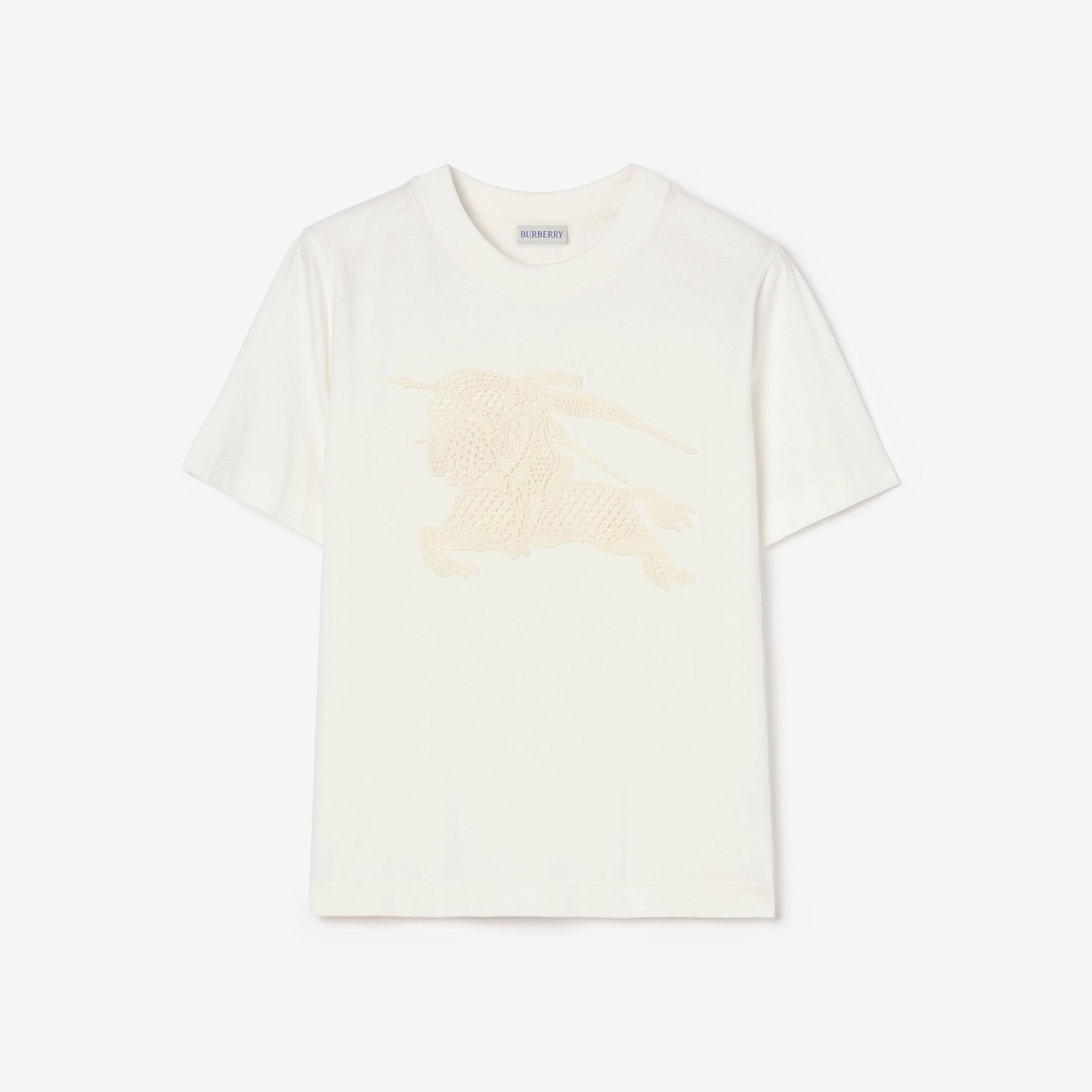 Burberry Ekd Cotton Kadın Beyaz T-Shirt