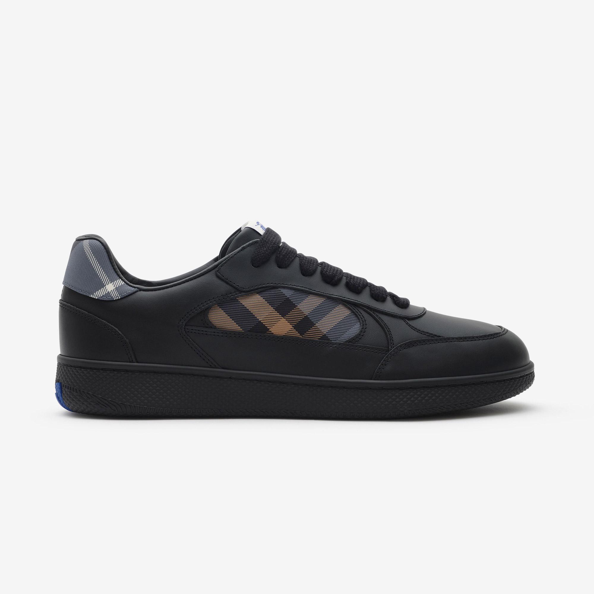 Burberry Leather And Check Terrace Erkek Siyah Sneaker